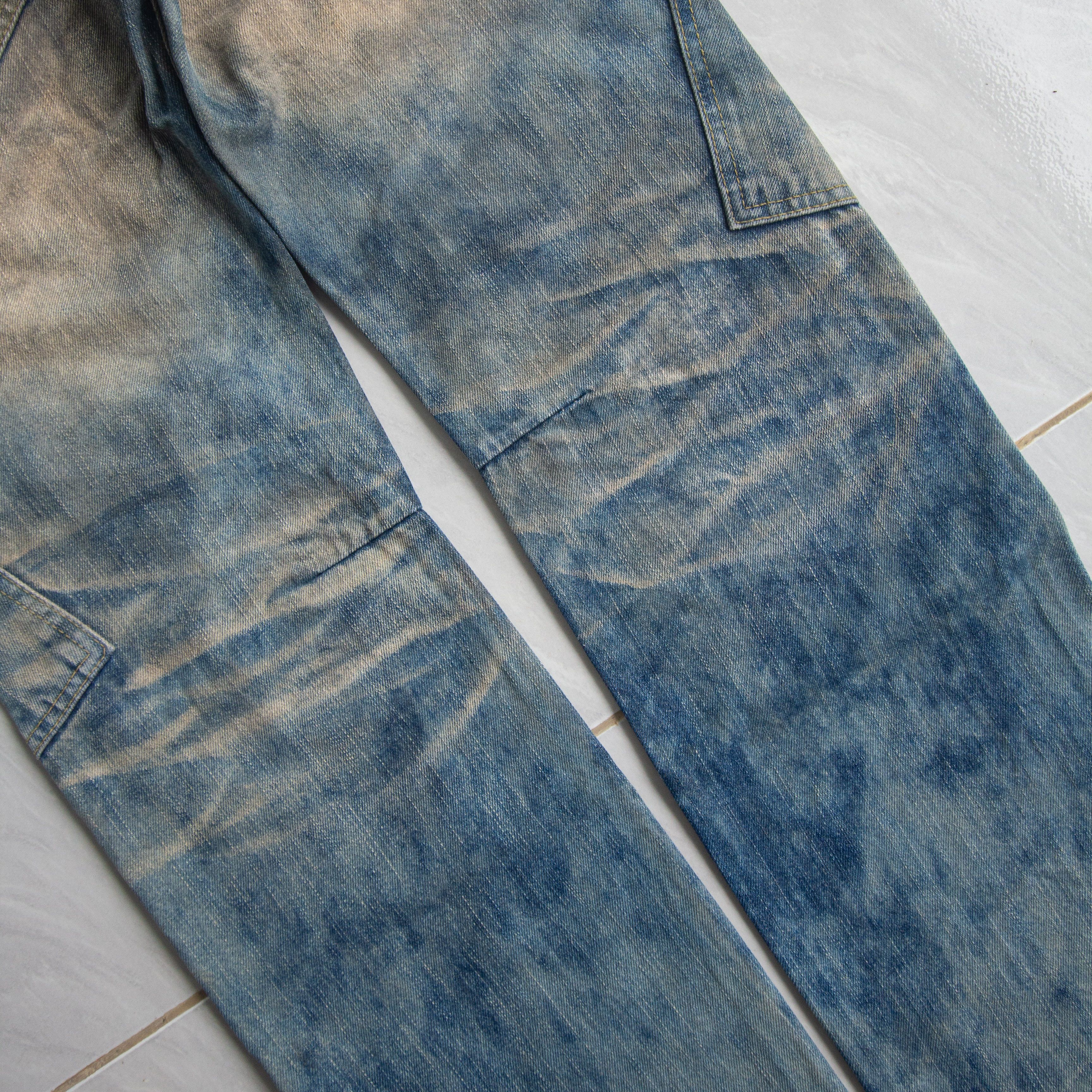 Japanese Brand SICK🔥Thrashed Cargo Denim Stone Wash LITTLE BROKLYN Size US 32 / EU 48 - 7 Thumbnail