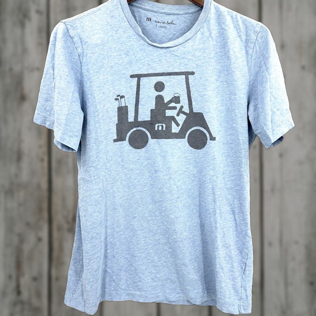 TravisMathew Travis Mathew Golf Shirt Mens Small Blue Pima Cotton Short Sleeve Crew Neck Jersey Outdoor Sports Size US S / EU 44-46 / 1 - 1 Thumbnail