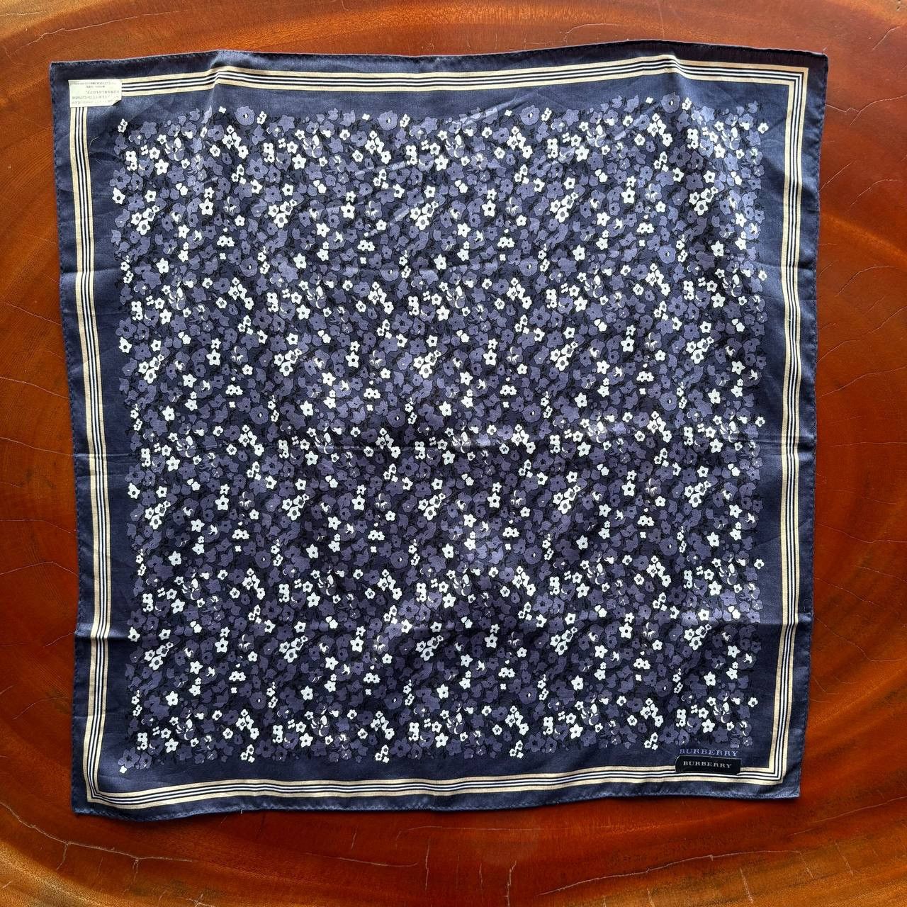 Burberry Burberry Blue Purple Floral Handkerchief Size ONE SIZE - 2 Thumbnail