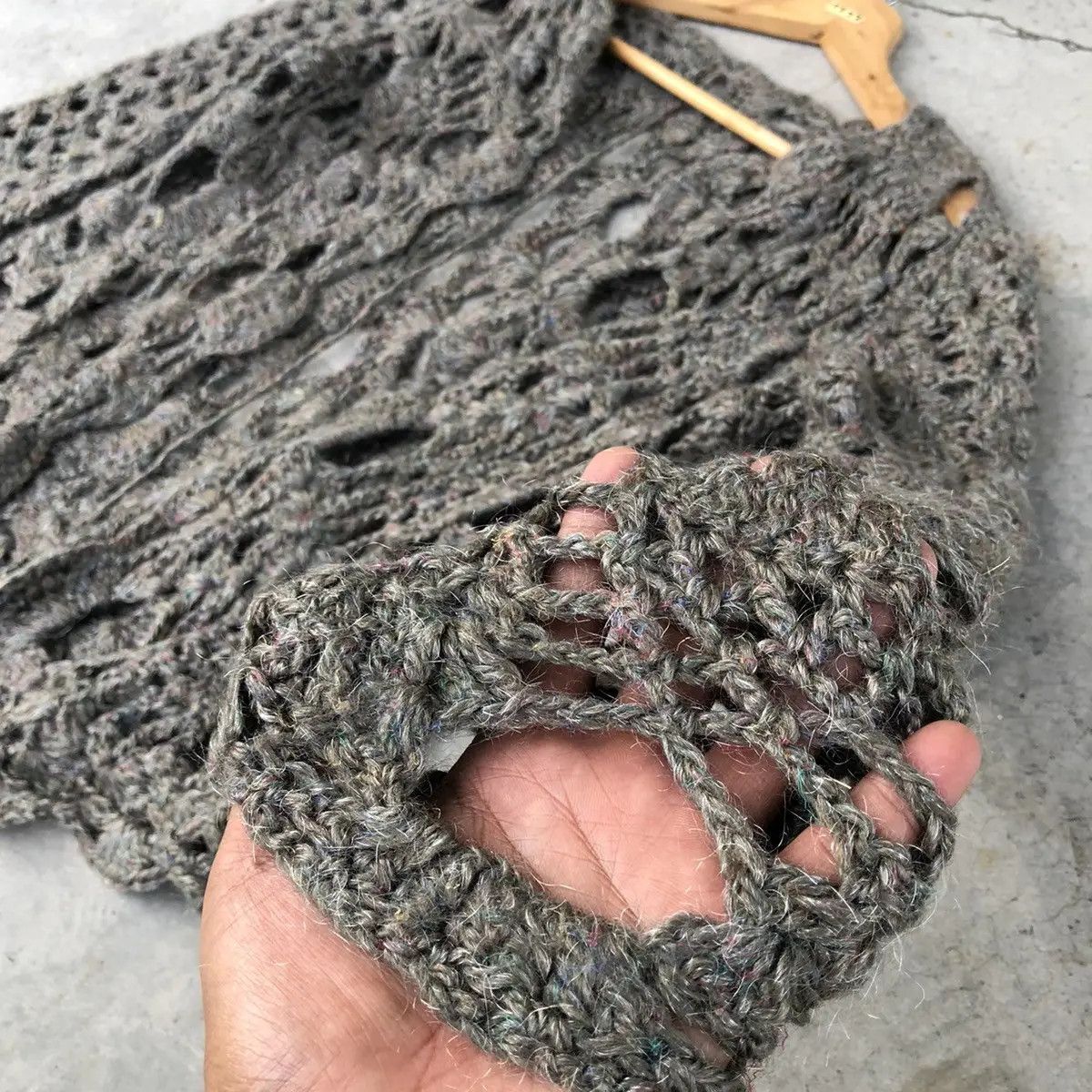 Japanese Brand 📌Sexy Unbranded Netting Crochet Knit Cardigan Patten Size S / US 4 / IT 40 - 5 Thumbnail