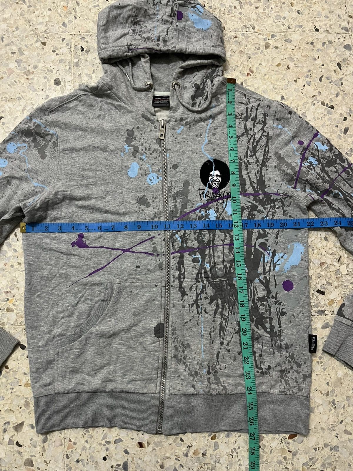 Fubu FUBU Collection Zip Hoodie Grey Paint Splatter Rare Design Size US L / EU 52-54 / 3 - 18 Thumbnail