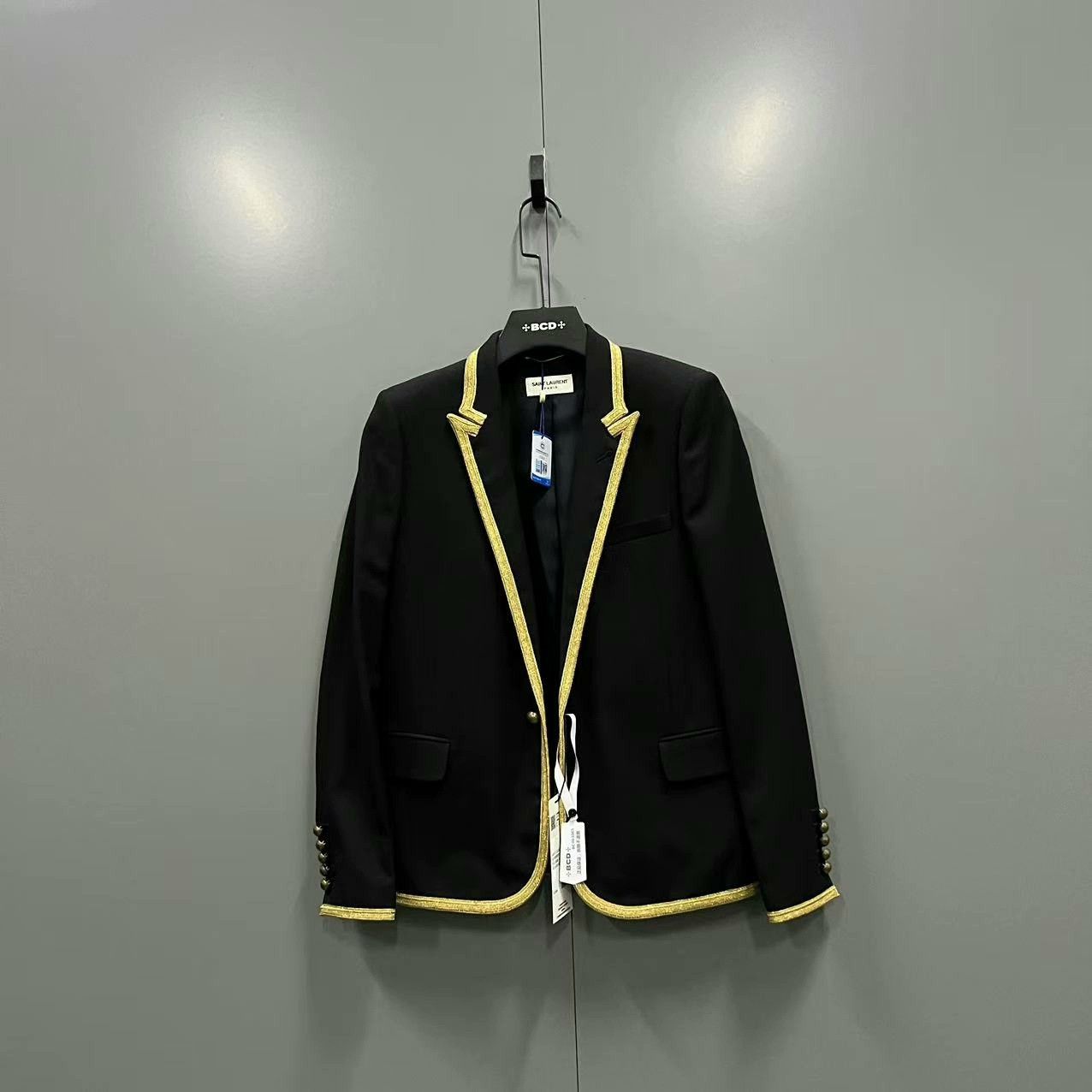 Saint Laurent Paris Saint Laurent Black Gold Trim Blazer Size US M / EU 48-50 / 2 - 1 Thumbnail