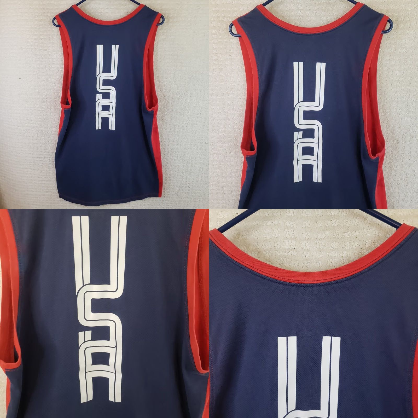 Nike Nike Dri-FIT Tank Top Sleeveless Crew Neck Men's M Red Navy USA Athletic Jersey Team Performance Sports Shirt Size US M / EU 48-50 / 2 - 8 Thumbnail