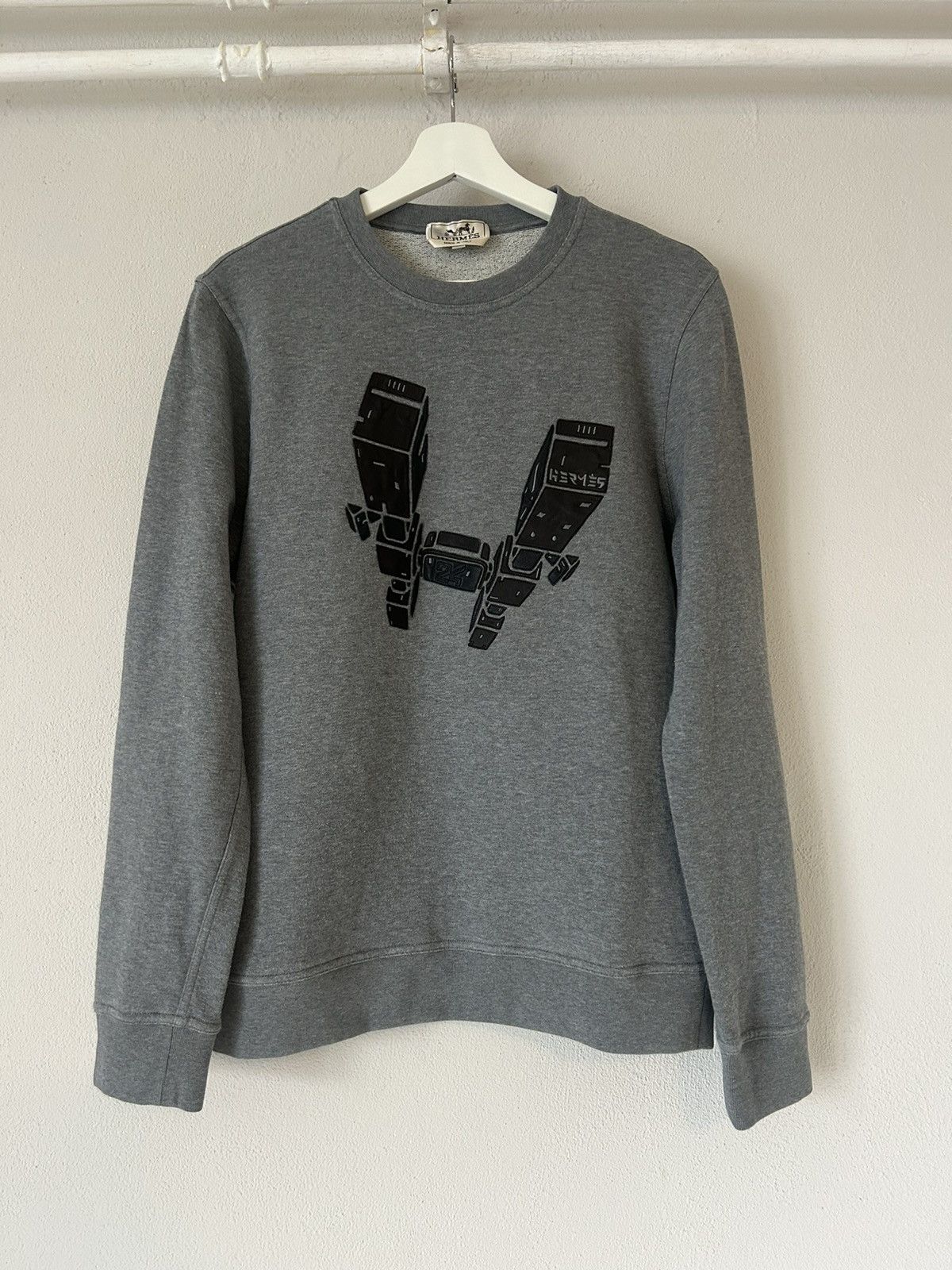 Hermes Grey H Graphic Crewneck Sweatshirt Size US M / EU 48-50 / 2 - 1 Thumbnail