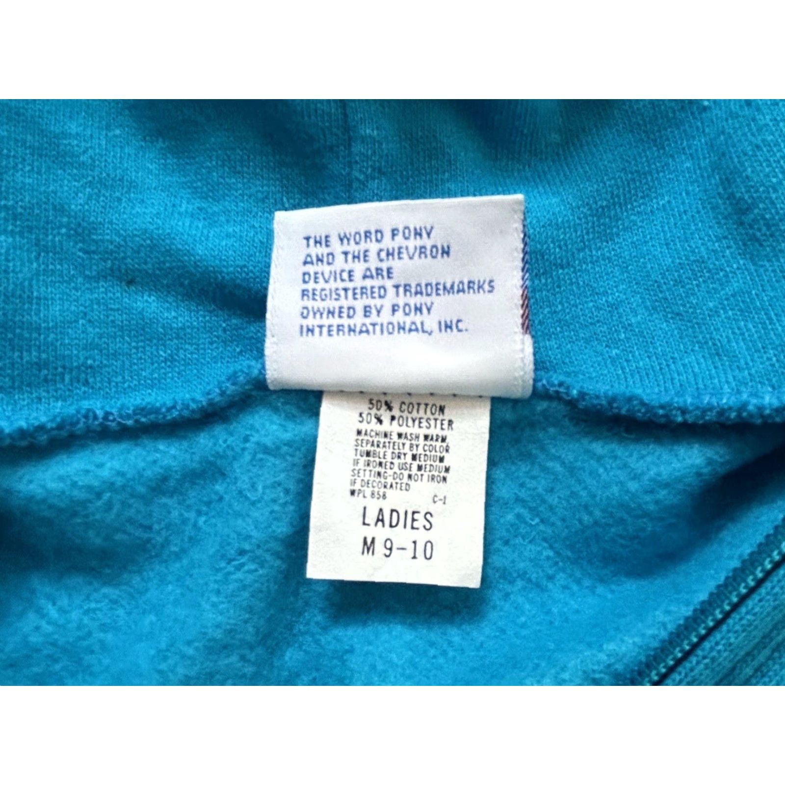 PONY VINTAGE PONY Hoodie Sweatshirt Vest Womens M Blue 80s NWT Deadstock Zip Hooded Size M / US 6-8 / IT 42-44 - 7 Thumbnail