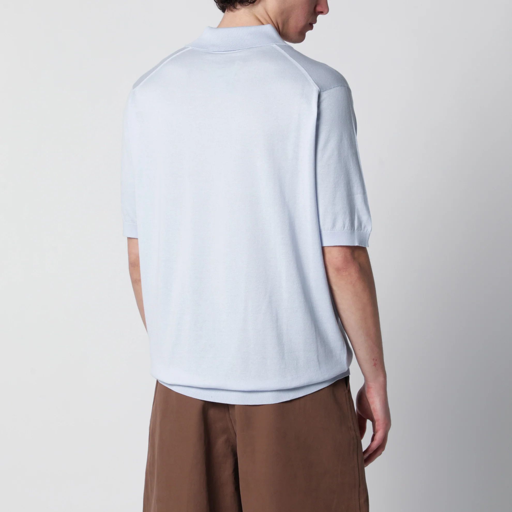 John Smedley o1d2blof0526 Cotton Polo Shirt in Light Blue Size US S / EU 44-46 / 1 - 2 Thumbnail