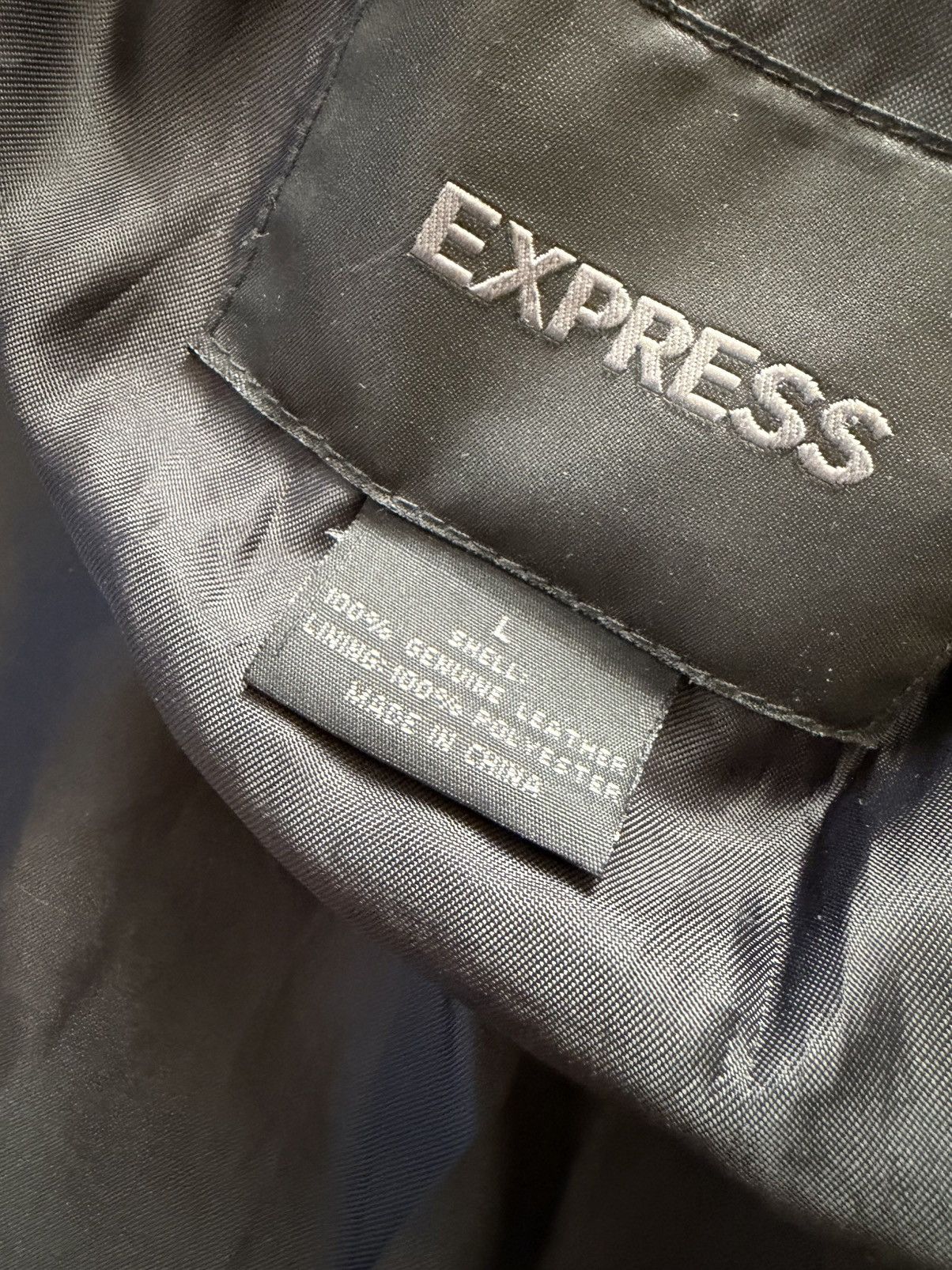Express Vintage 90s Express Leather Jacket Sz L Racer Moto Trucker Size US L / EU 52-54 / 3 - 10 Thumbnail