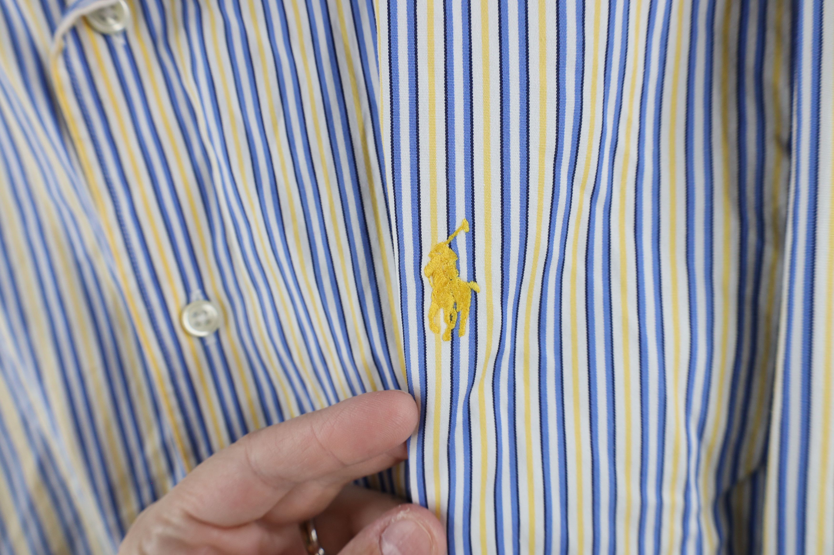 Ralph Lauren × Vintage Vintage 90s Ralph Lauren Fit Striped Collared Button Shirt Size US XXL / EU 58 / 5 - 4 Thumbnail
