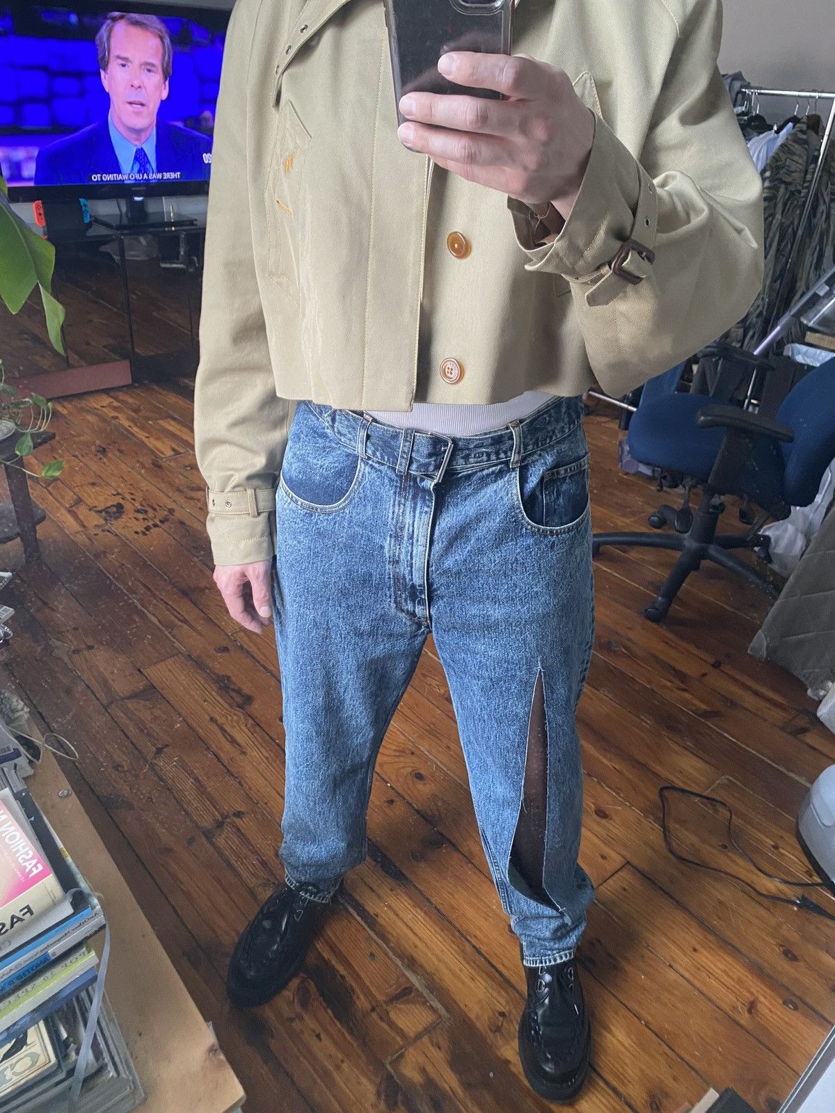 Maison Margiela Galliano for Maison Margiela Slit Belted Denim Jeans Co-ed Size US 34 / EU 50 - 17 Thumbnail