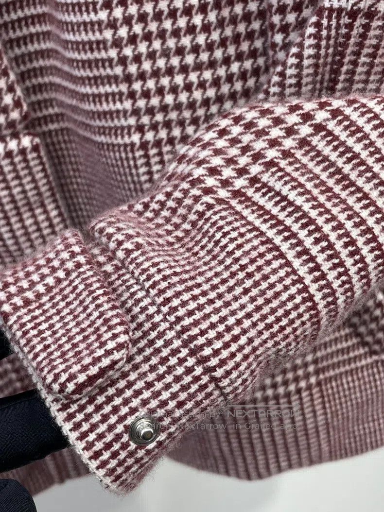Loro Piana Loro Piana Leather Collar Houndstooth Check Quilted Jacket Size XS / US 0-2 / IT 36-38 - 4 Thumbnail
