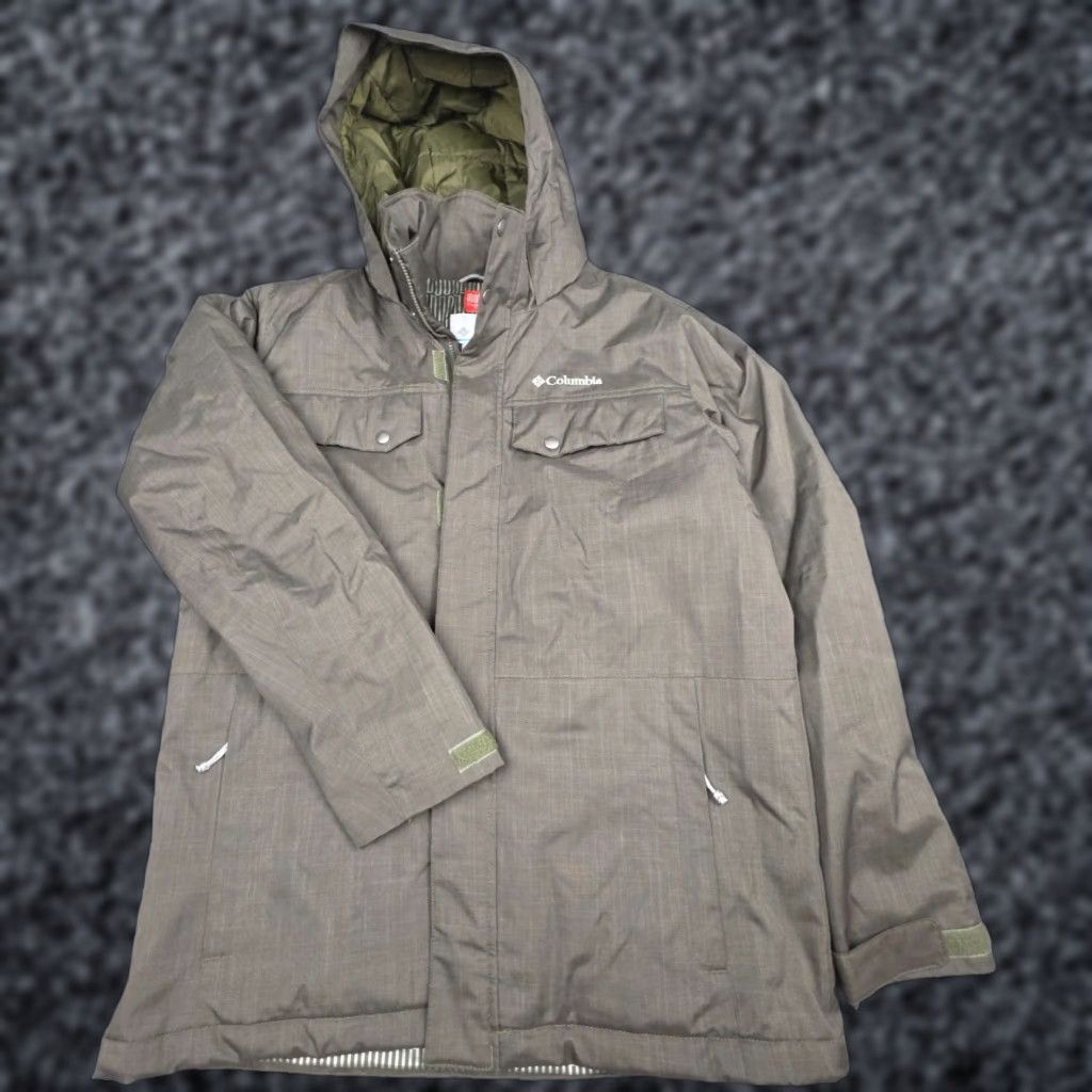 Rains Columbia Thermal Coil Jacket Mens Medium Beige Rain Coat Zip Lined Warm Hiking Winter Autumn Casual Travel Regular Fit Men Size US M / EU 48-50 / 2 - 1 Thumbnail