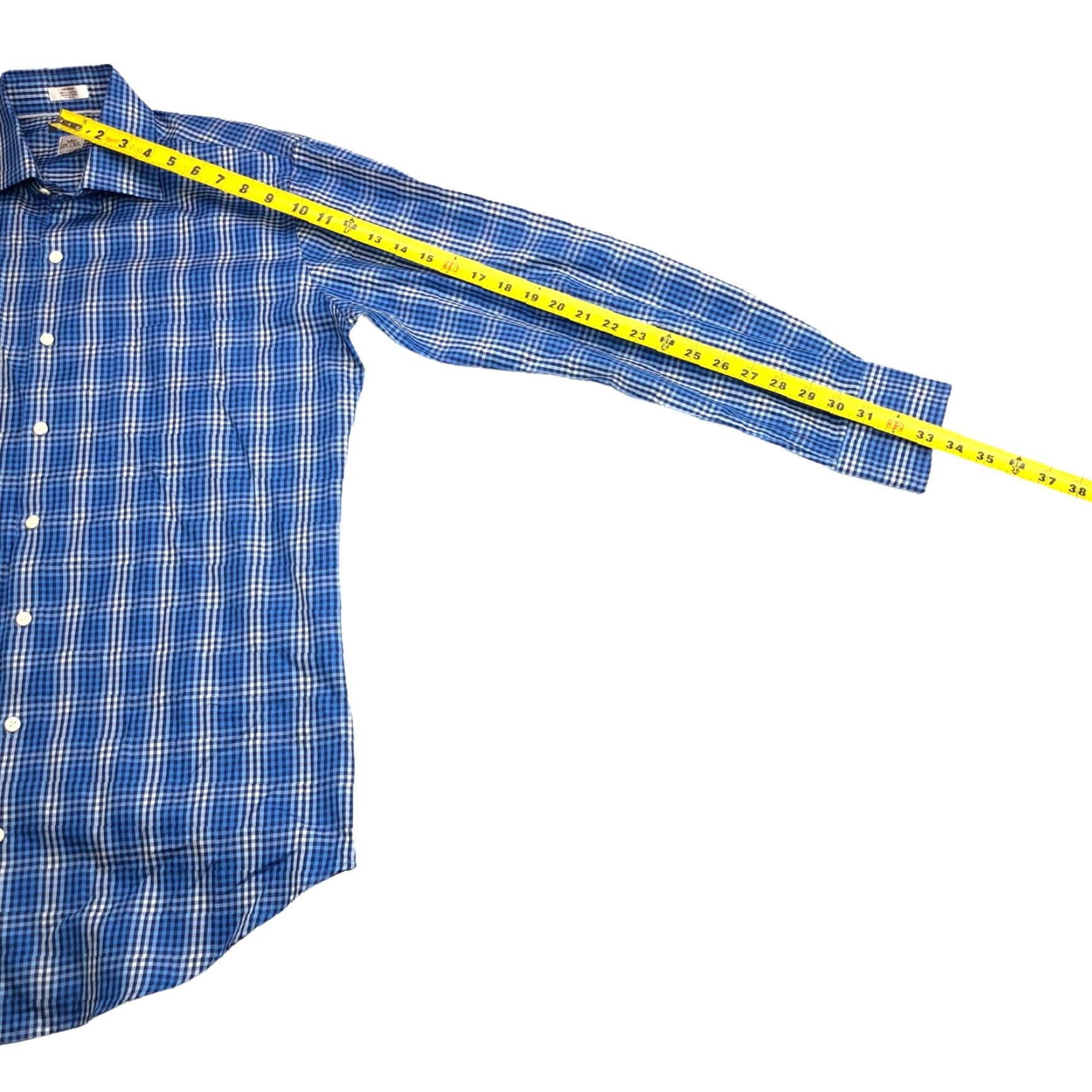 Peter Millar Peter Millar Men's Cotton L/S Button Shirt Blue/White Check Medium Size US M / EU 48-50 / 2 - 4 Thumbnail