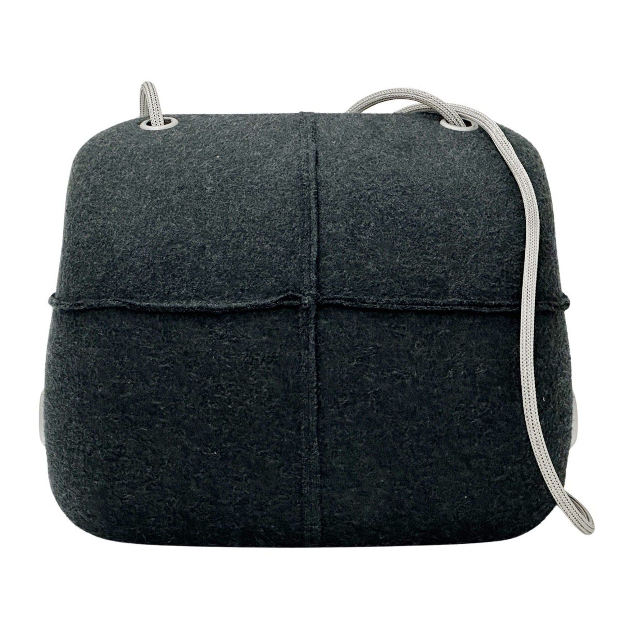 CHANEL Bag Hip Women's Shoulder Wool Grey