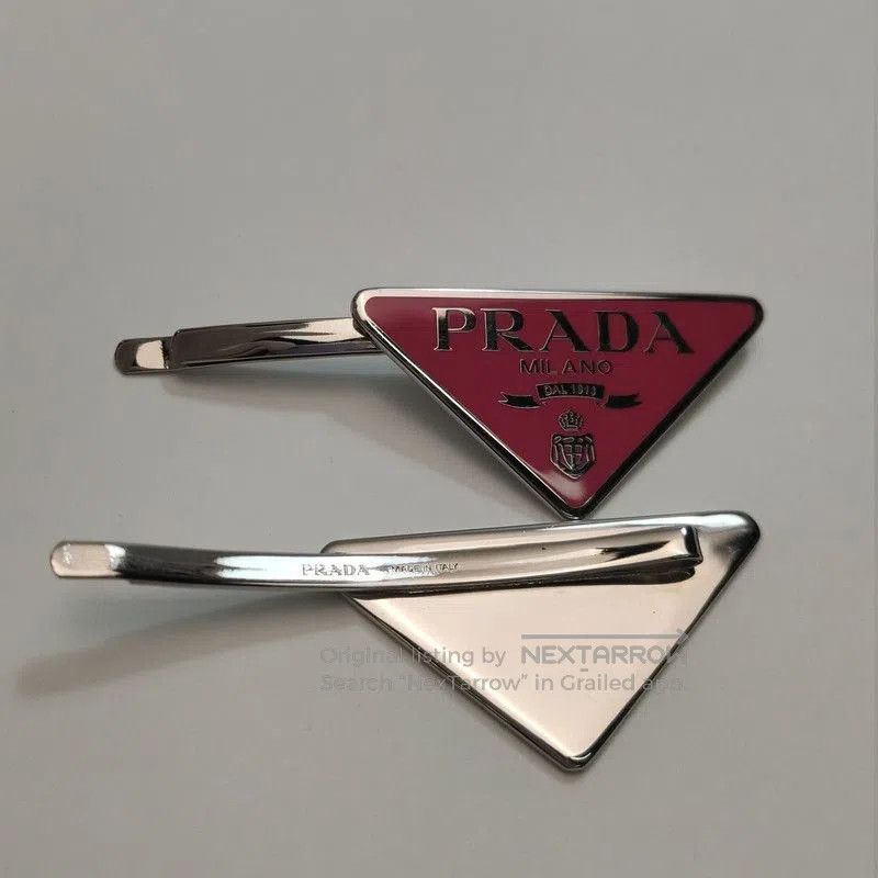 Prada Prada Triangle Logo Hair Clip. Size ONE SIZE - 3 Thumbnail