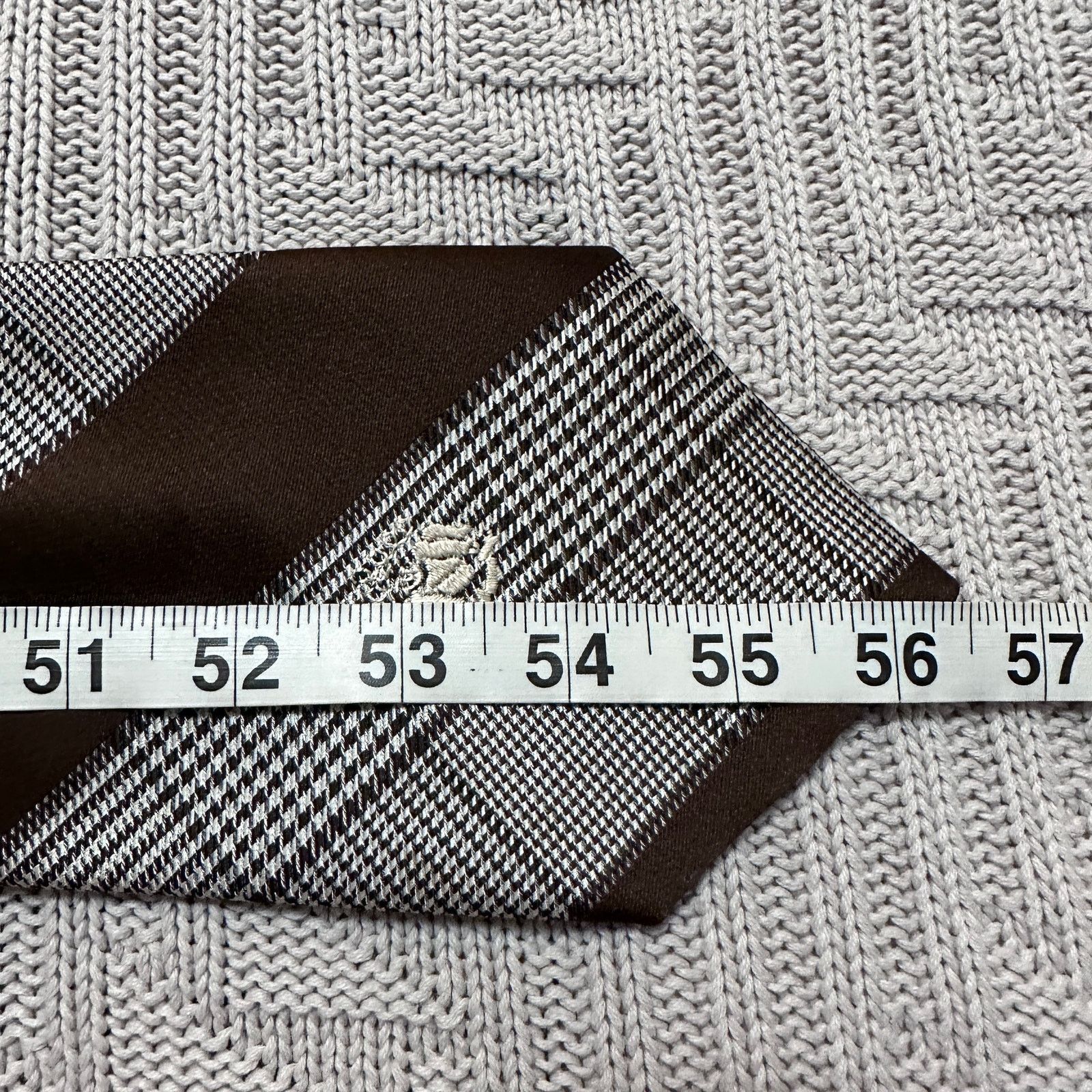 Oleg Cassini Vintage Oleg Cassini brown houndstooth striped men's tie Size ONE SIZE - 4 Thumbnail