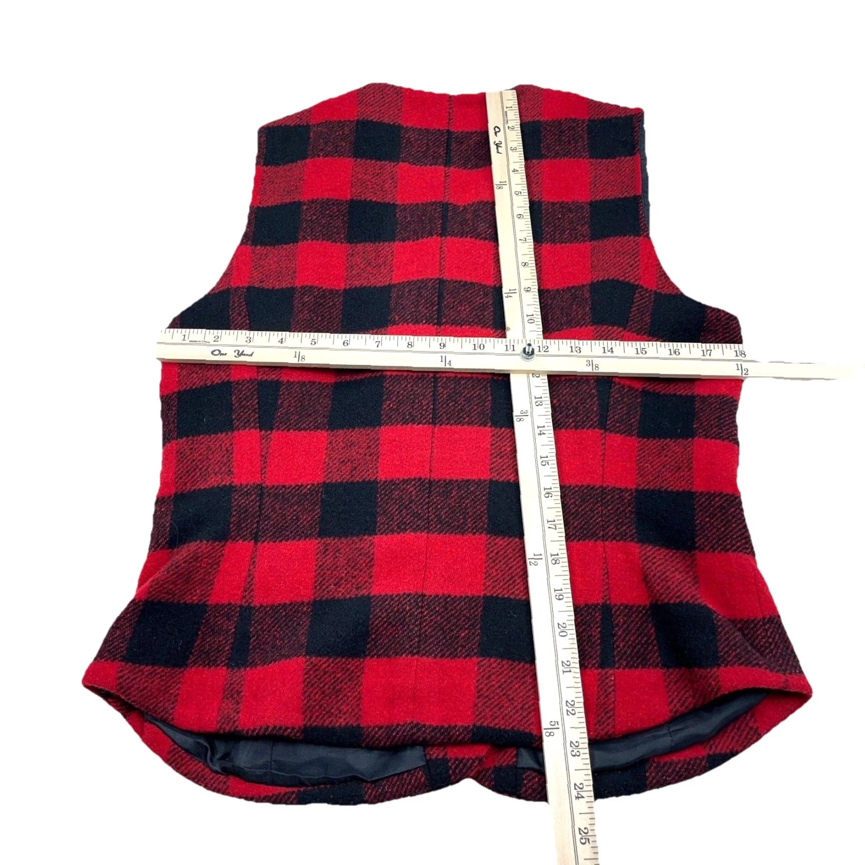 Orvis VINTAGE Orvis Vest Women Small Wool Red Black Buffalo Plaid Western Cowboy USA Women Size S / US 4 / IT 40 - 7 Thumbnail