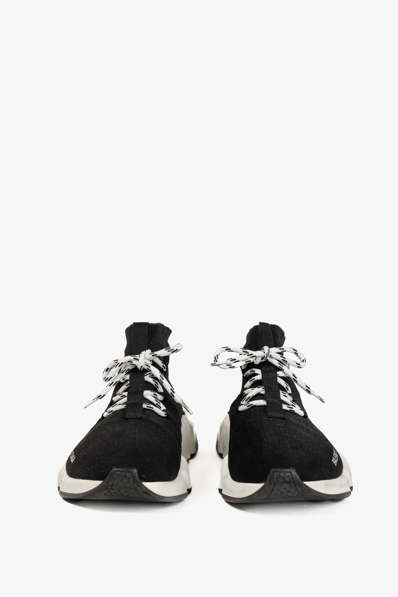 Balenciaga Balenciaga Speed Black Knit Lace-Up High-Top Sneakers Size US 10 / EU 43 - 2 Thumbnail