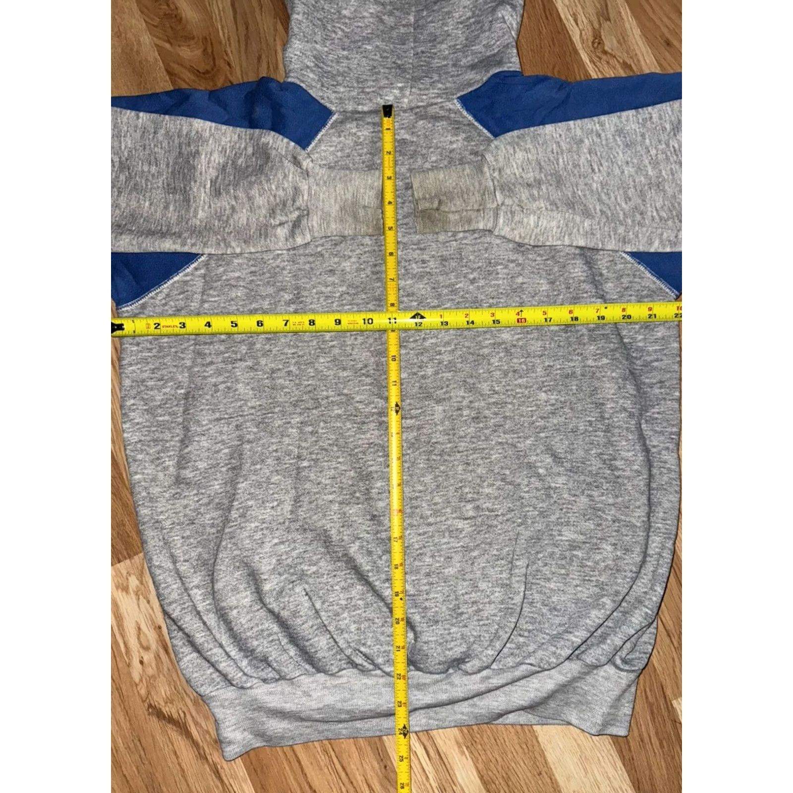 Vintage VINTAGE 70s 80s Hoodie Pullover Size XL Grey Blue Soft GUC Size US XL / EU 56 / 4 - 6 Thumbnail