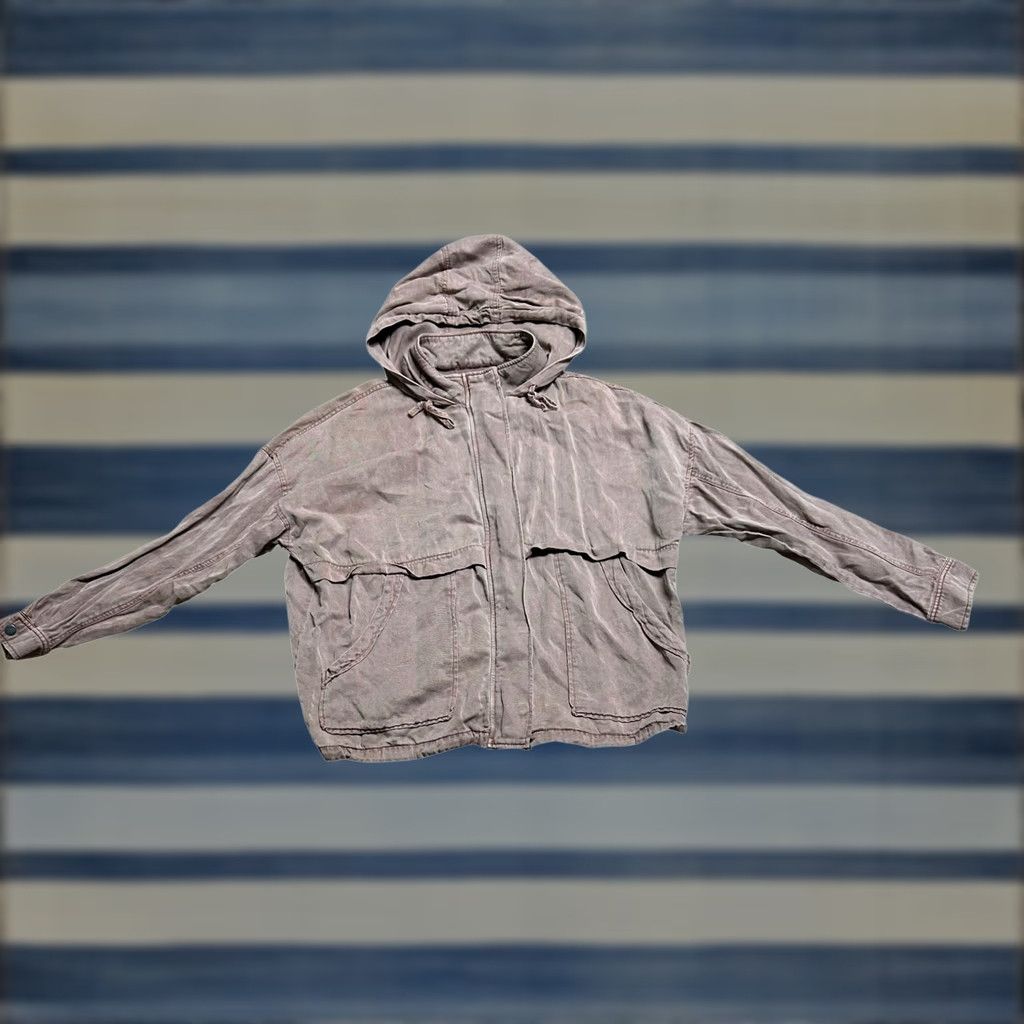 Lucky Brand Lucky Brand Brown Hooded Full Zip Jacket Women’s Large Distressed Sweater Size L / US 10 / IT 46 - 1 Thumbnail