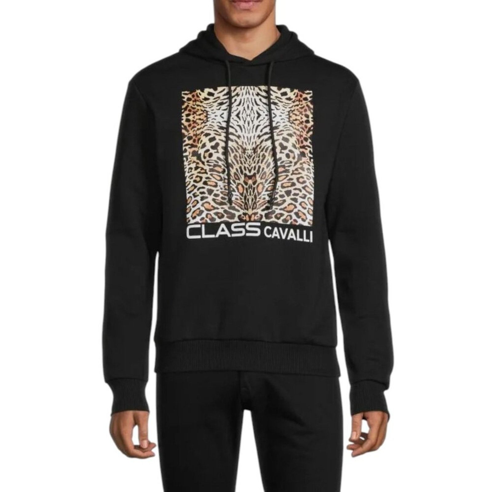NEW Cavalli CLASS by Roberto Cavalli Leopard Hoodie SIZE S