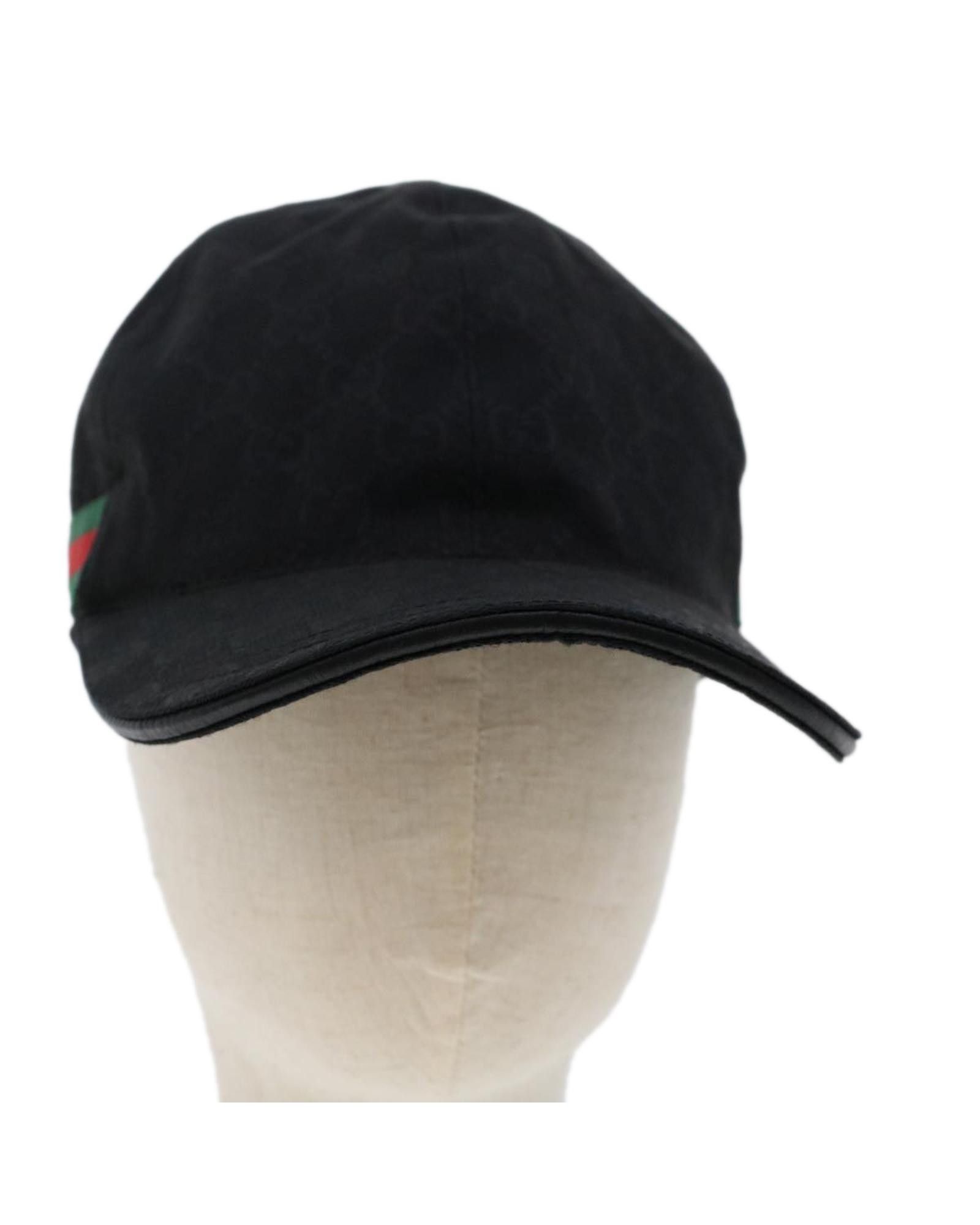 image of Gucci Gg Canvas Web Sherry Line Cap With Red And Green Accents in Black, Women's