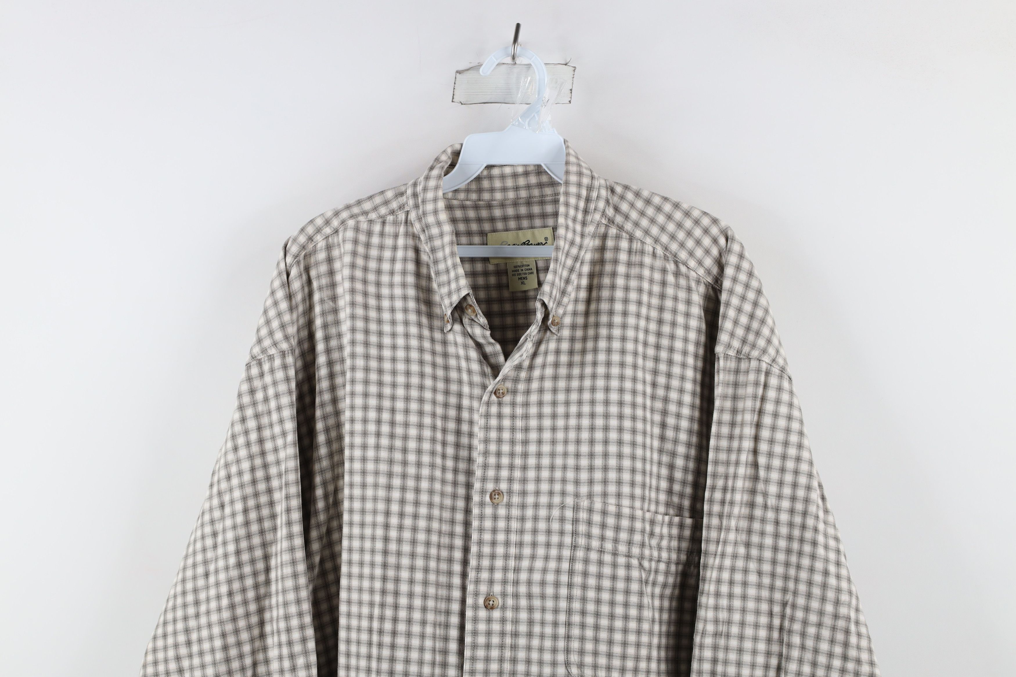Eddie Bauer × Vintage Vintage 90s Eddie Bauer Collared Button Down Shirt Plaid Size US XL / EU 56 / 4 - 2 Thumbnail