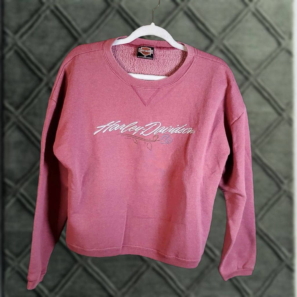 VINTAGE Harley-Davidson Womens Sweater XL 90s Multicolor Pullover Long Sleeve United States Made In USA