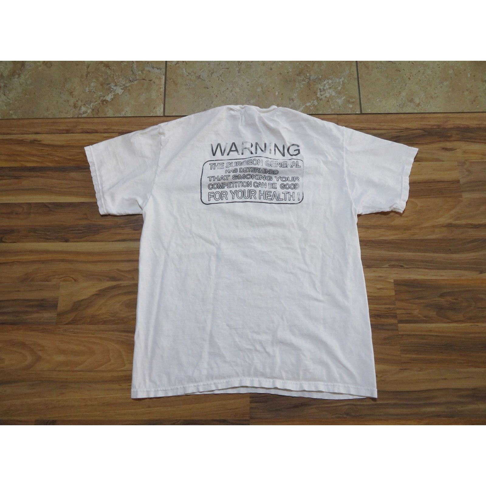 Hanes Surgeon General Smoking Warning Parody White T-shirt L 90s Size US L / EU 52-54 / 3 - 1 Thumbnail