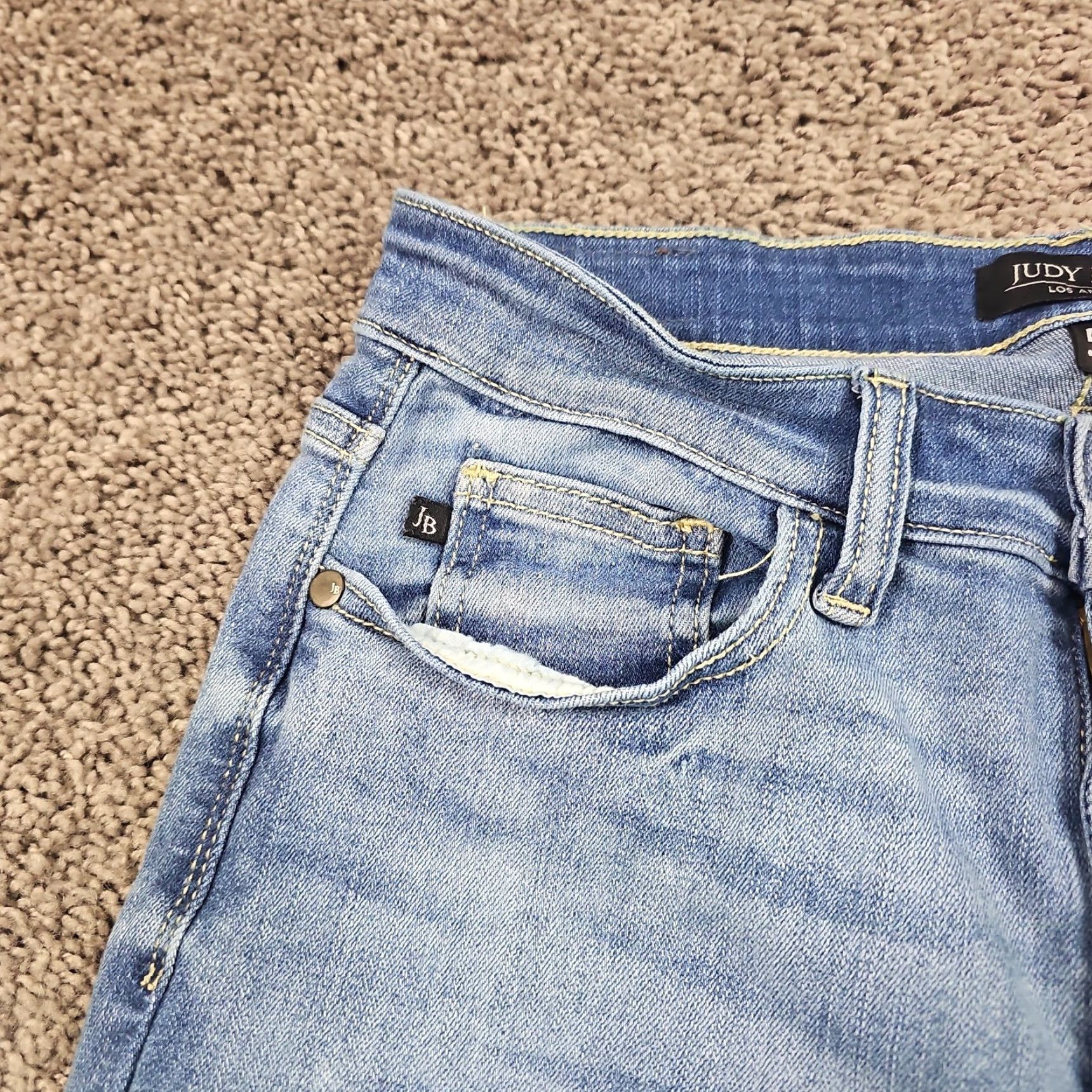 Denime Judy Blue Jeans Womens 5 Blue Skinny Relaxed Fit Light Wash Stretch Denim 25x29 Size 27" / US 4 / IT 40 - 3 Thumbnail