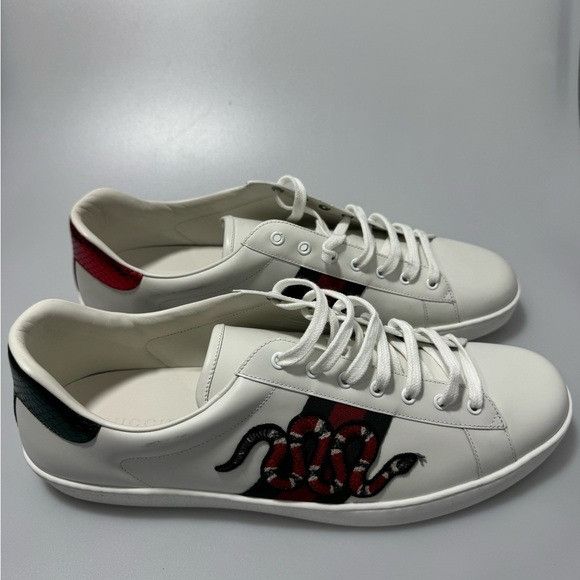 Gucci Gucci Ace Embroidered Snake Sneakers White Multi Men’s 17 45 Size US 15 / EU 48 - 3 Thumbnail