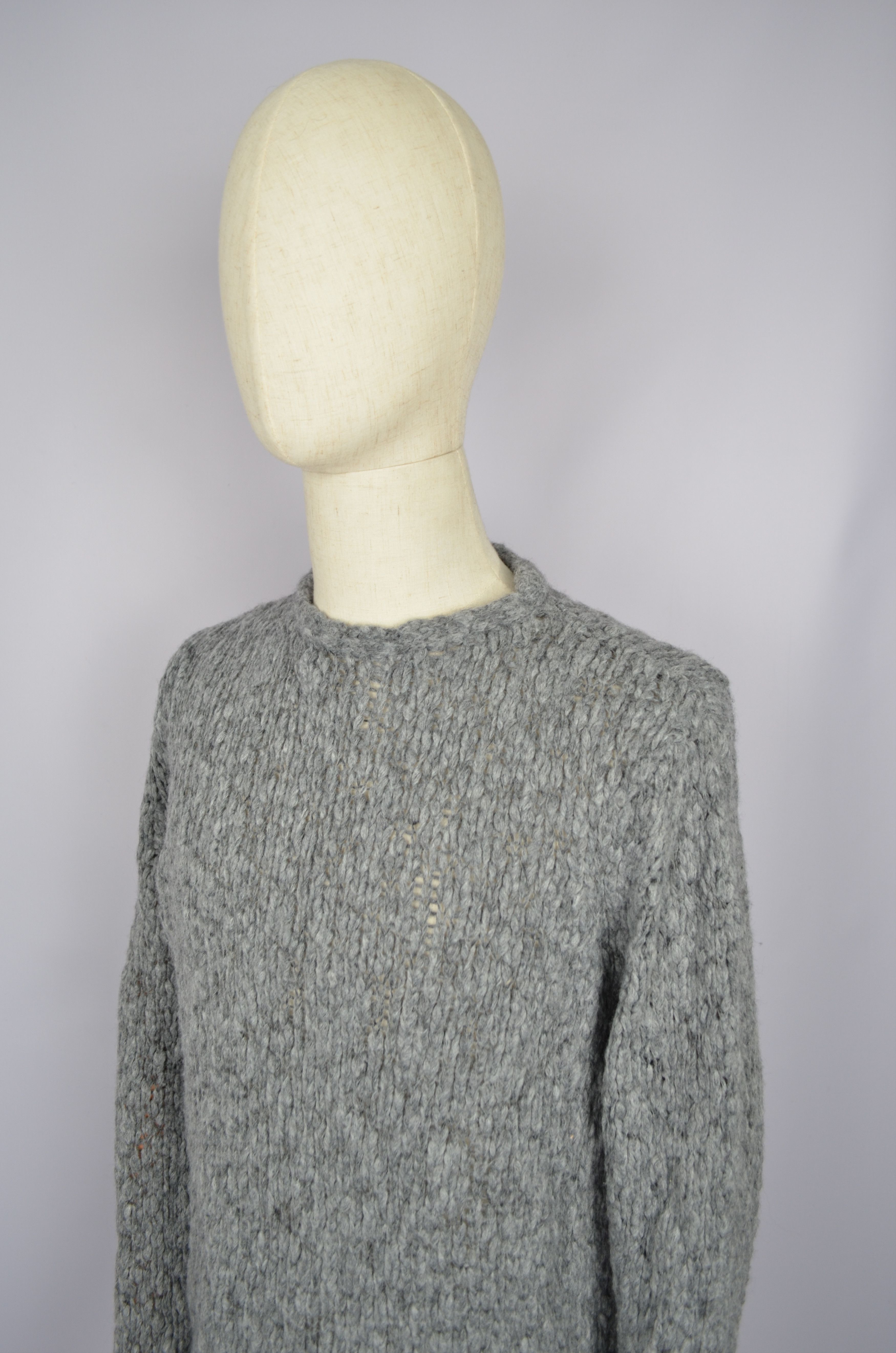 Designer × YMC YMC You Must Create Knit Grey Wool Blend Crew Neck Sweater Size US S / EU 44-46 / 1 - 8 Thumbnail
