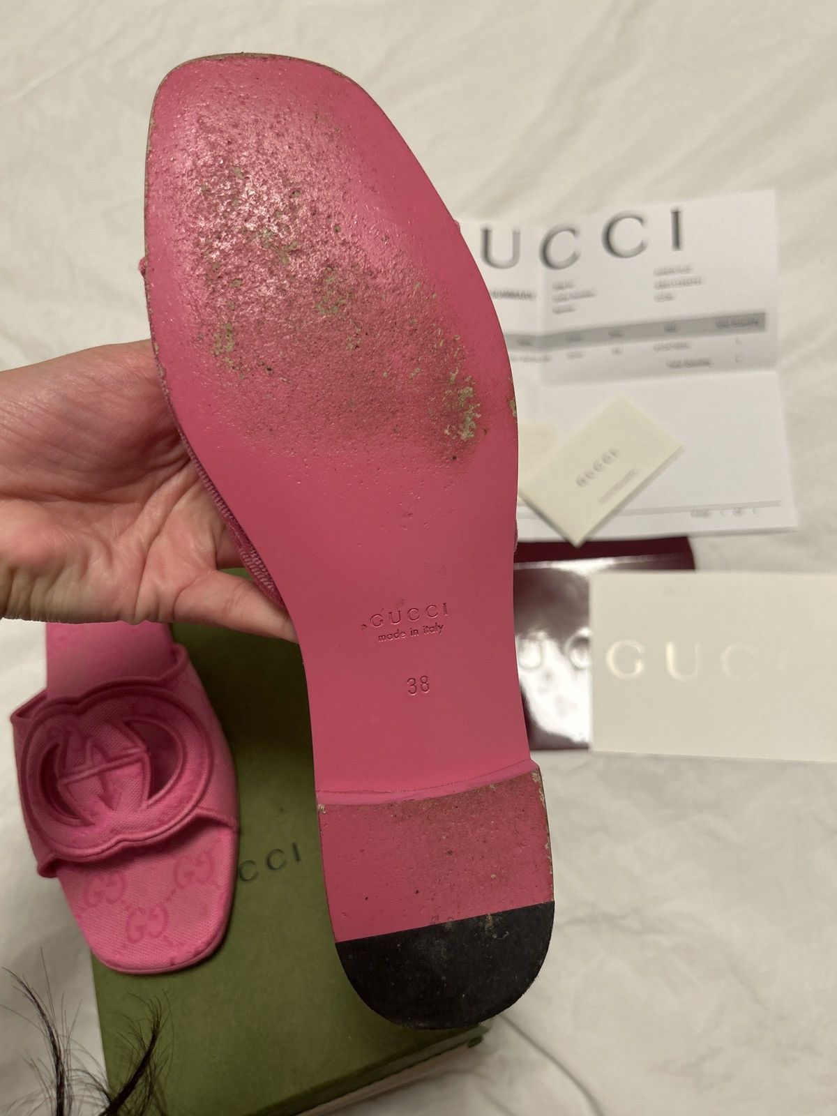 Gucci Gucci Sandals 🩴🩷🍬 Size US 8 / IT 38 - 2 Thumbnail