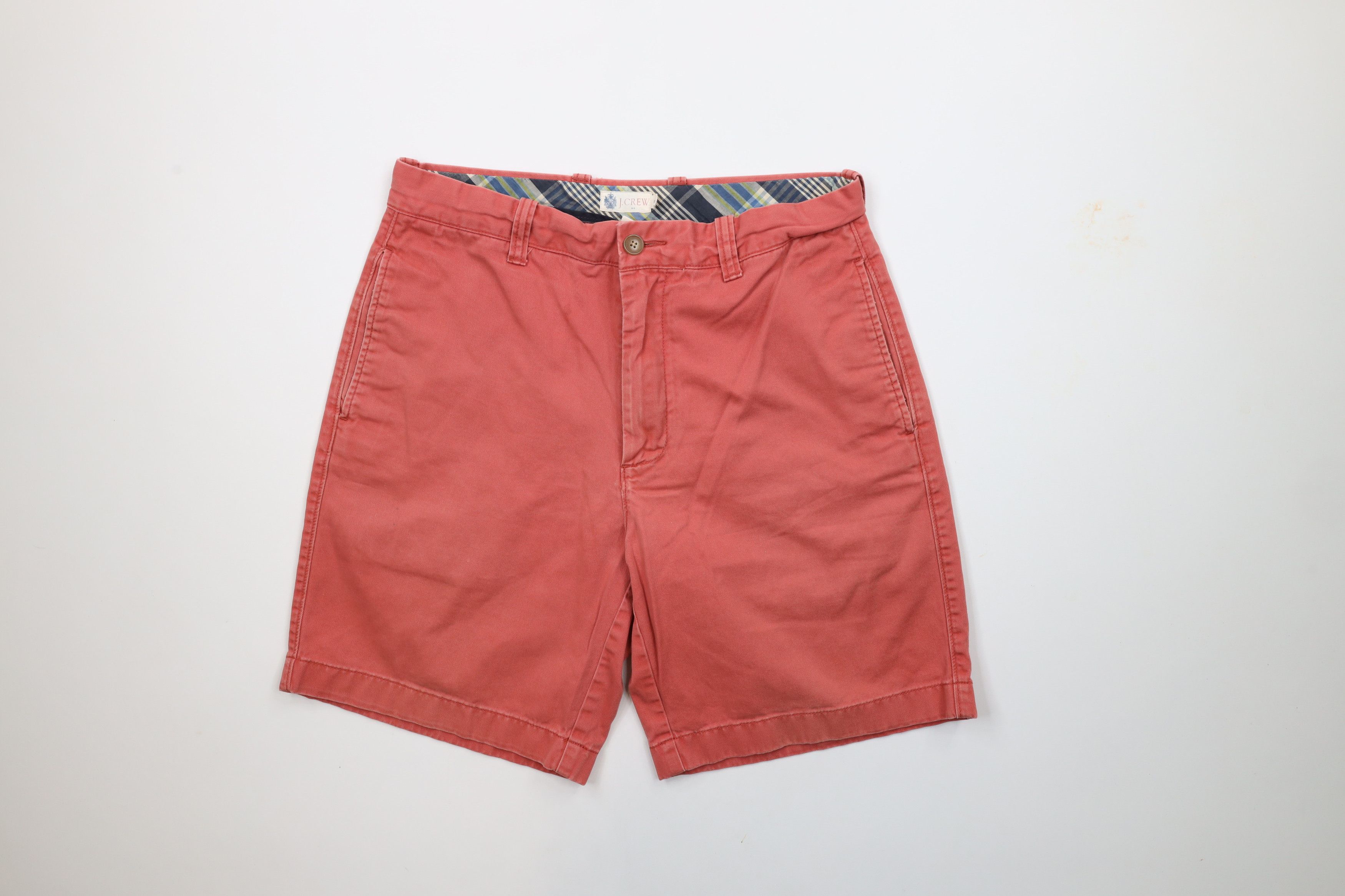 J.Crew × Vintage Vintage J Crew Distressed Above Knee Cotton Chino Shorts Red Size US 32 / EU 48 - 1 Thumbnail