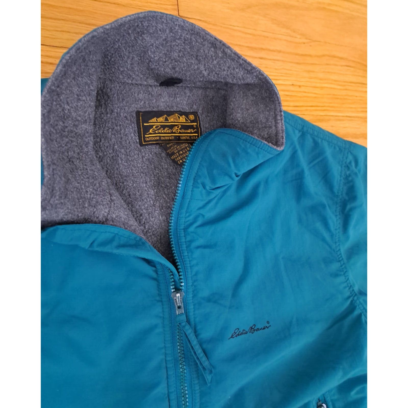 Eddie Bauer VINTAGE Eddie Bauer WeatherEdge Jacket Mens L green teal Nylon Softshell Insulated Zip Bomber United States Made Size US L / EU 52-54 / 3 - 2 Thumbnail