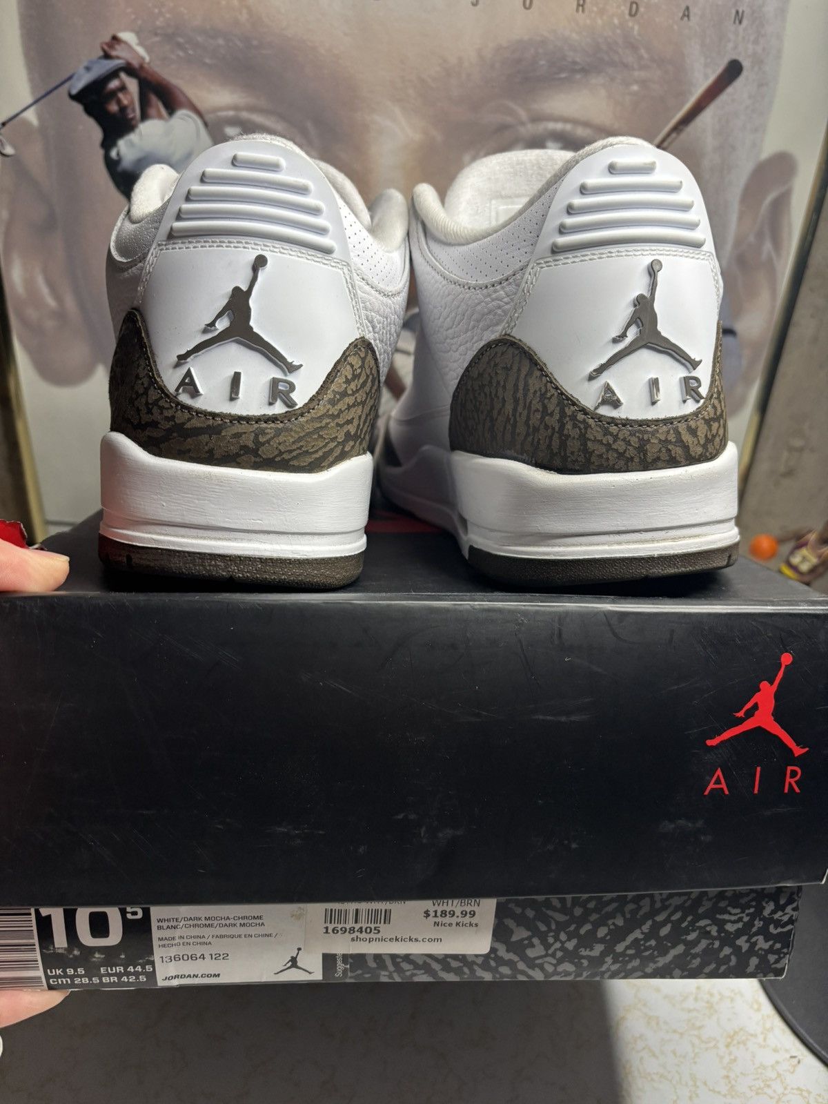 Jordan Brand Air Jordan 3 Retro Mocha Size US 10.5 / EU 43-44 - 7 Thumbnail