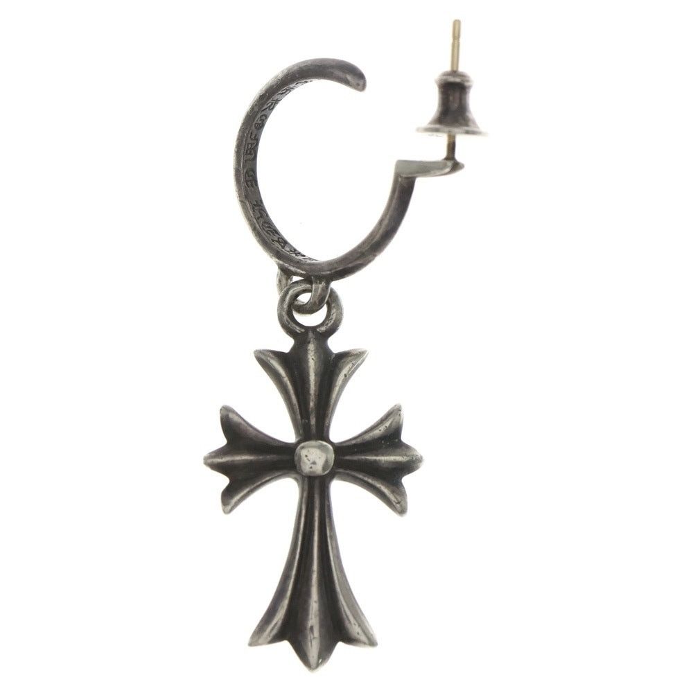Chrome Hearts Chrome Hearts Tiny CH Cross Hoop Earring Silver Size ONE SIZE - 1 Thumbnail