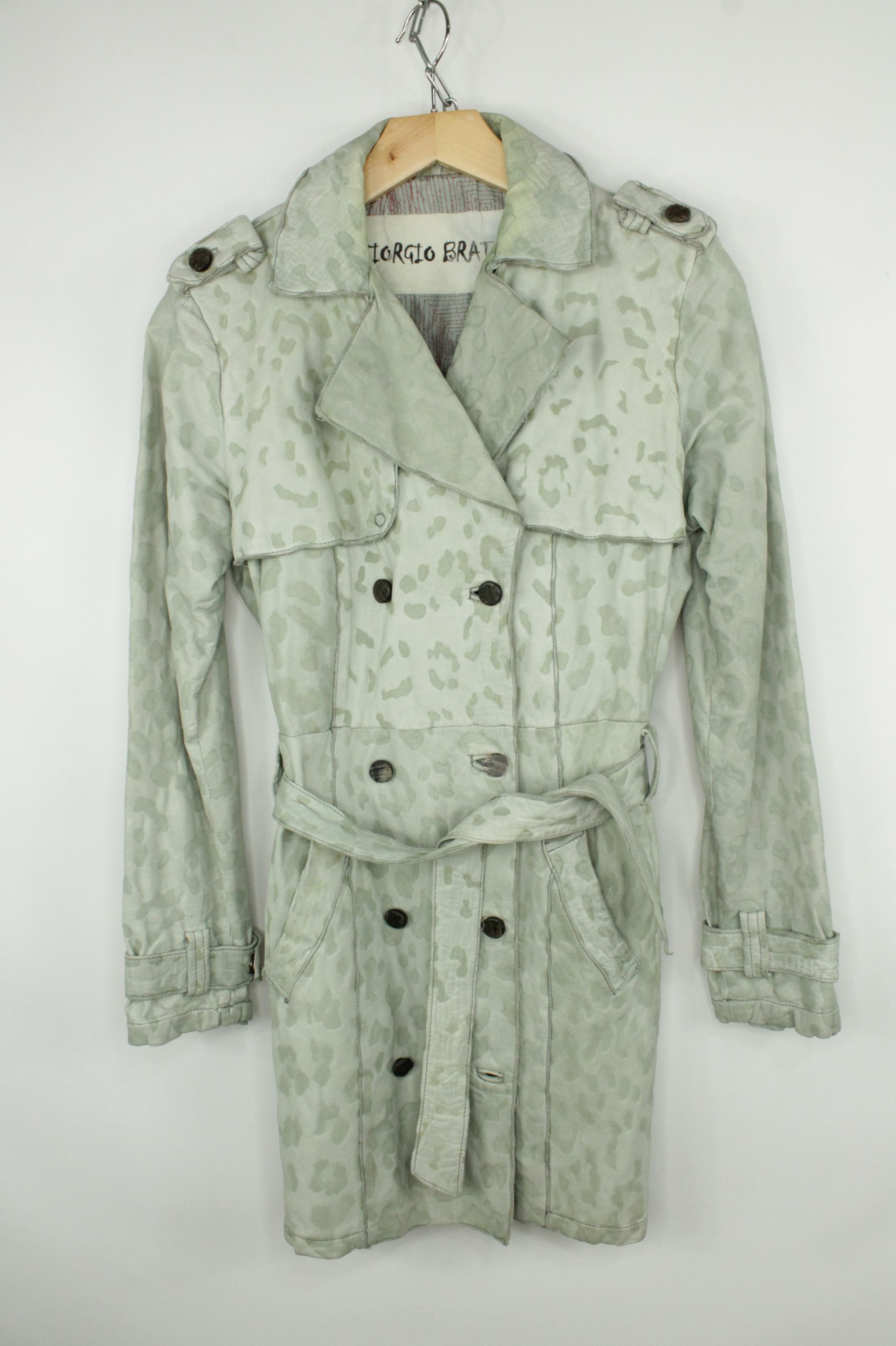 Giorgio Brato Giorgio Brato Leopard Print Leather Belted Trench Coat Size M / US 6-8 / IT 42-44 - 1 Thumbnail