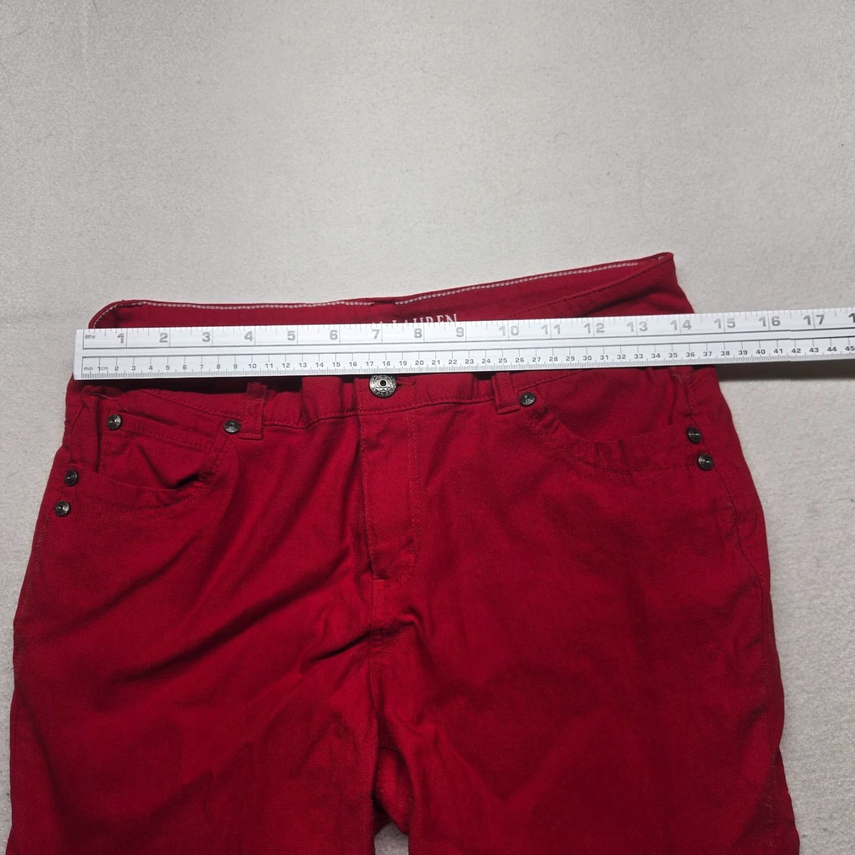 Vintage Sabrina Lauren Women's Cropped Pants Size 12 Red Straight Stretch Casual Summer Fall Size 34" / US 12 / IT 48 - 4 Thumbnail