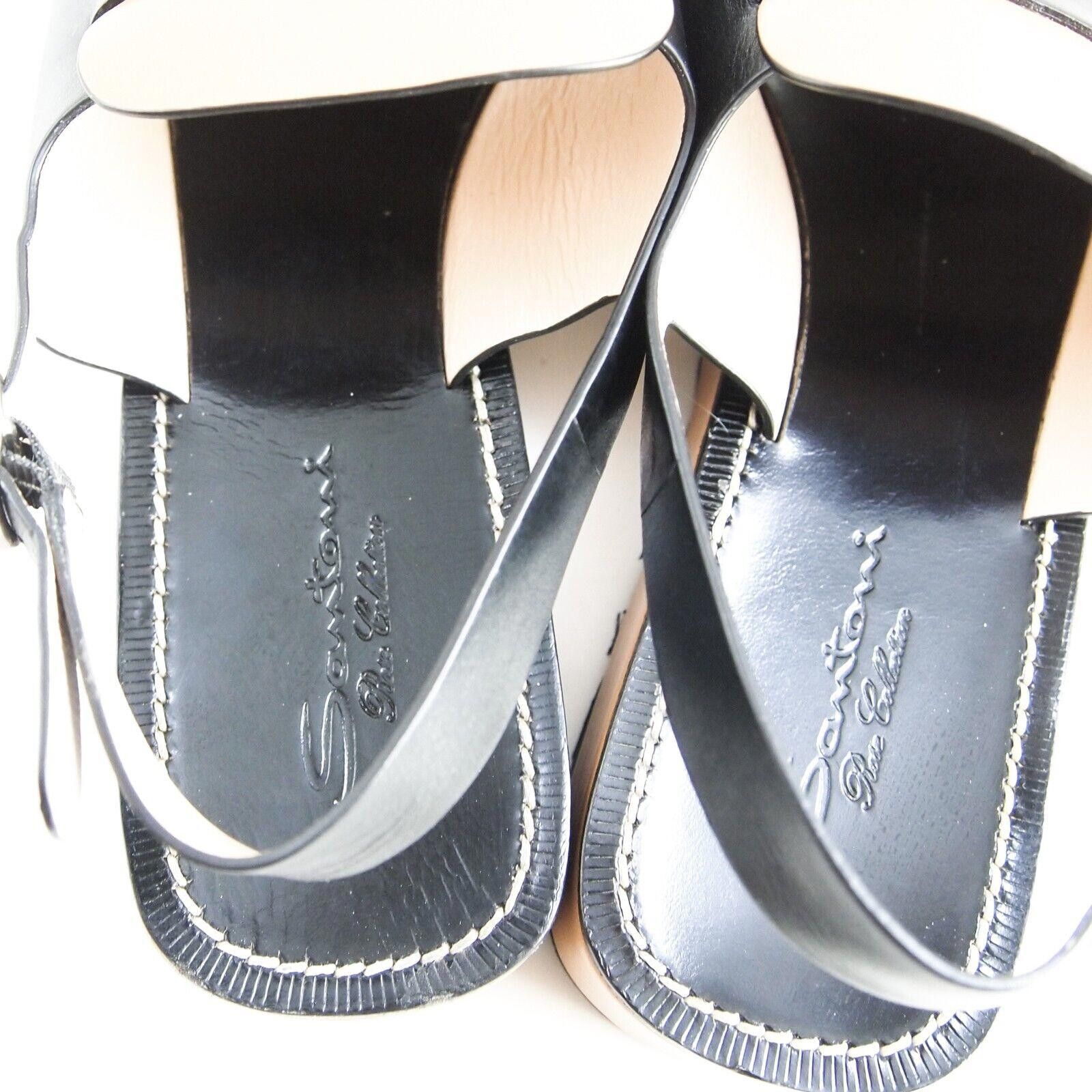 Santoni Santoni Slingback Sandals Black Brown Leather US 10 EU 40 Size US 10 / IT 40 - 8 Thumbnail