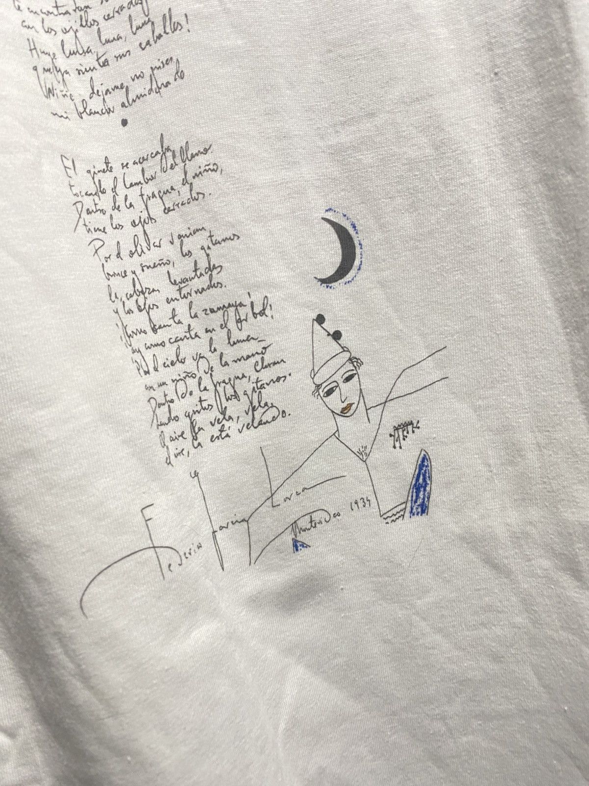 Vintage Federico Garcia Lorca Art Tee XL DS 90s Granada museum Size US XL / EU 56 / 4 - 7 Thumbnail