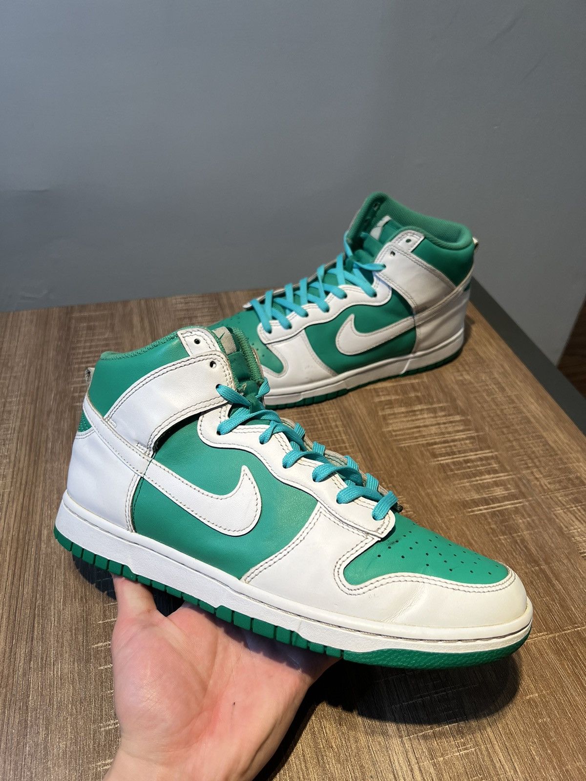 Size 10 Nike Dunk High White Stadium Green Shoes Sneakers