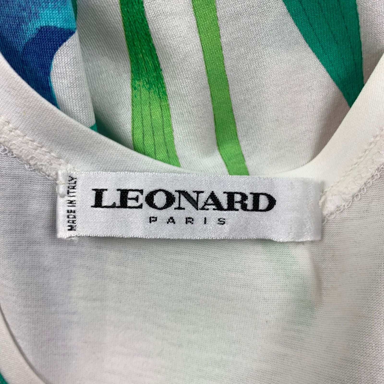 Other LEONARD Size M White Multi-Color Floral Tank Casual Top Size M / US 6-8 / IT 42-44 - 4 Thumbnail