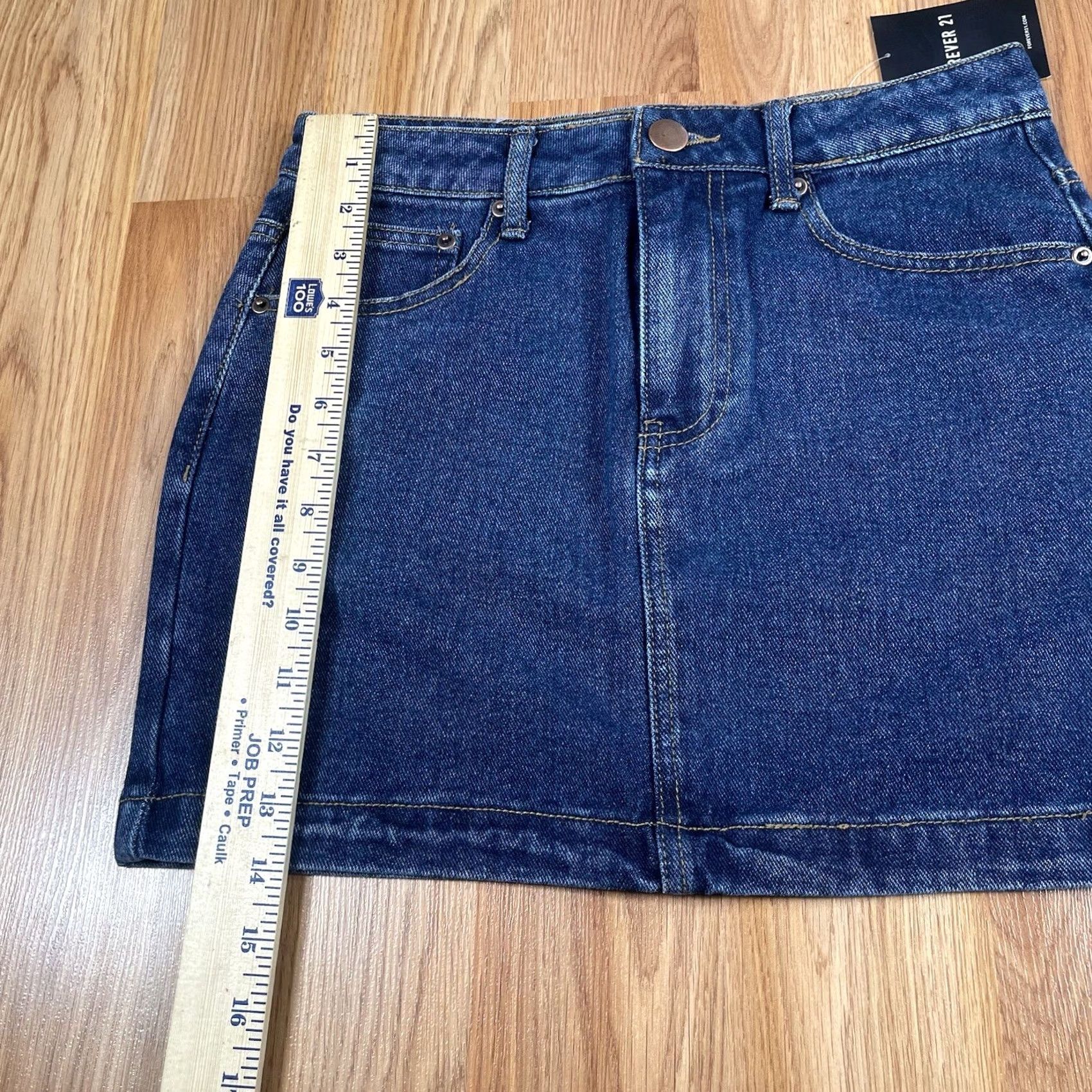 Forever 21 FOREVER 21 Denim Jeans Skirt Womens S Small Mini Pencil Above Knee Cotton Blend Size 28" / US 6 / IT 42 - 7 Thumbnail