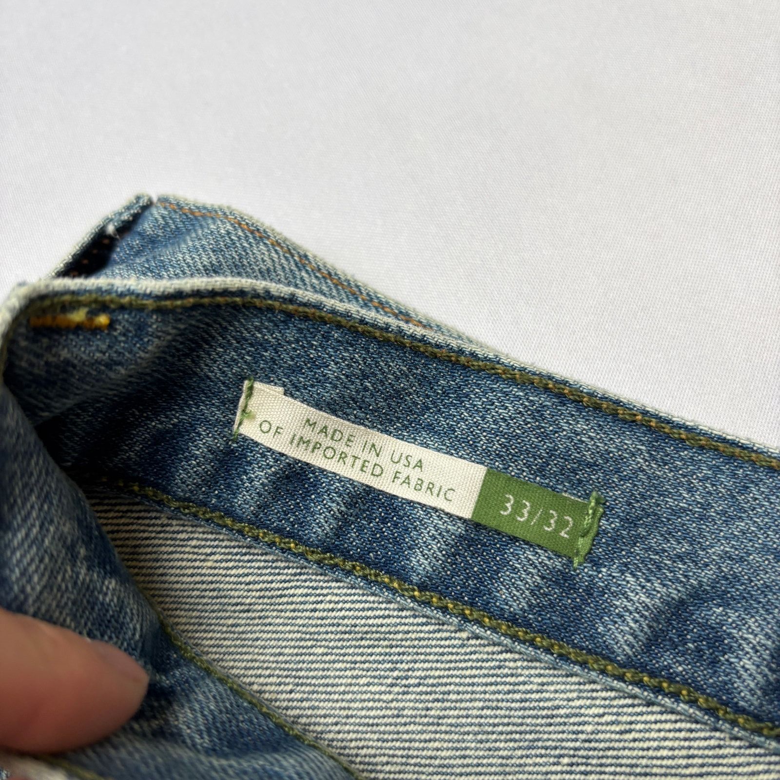 Sid Mashburn $175 Sid Mashburn Slim Straight Jeans 33x32 Made in USA Size US 33 - 3 Thumbnail