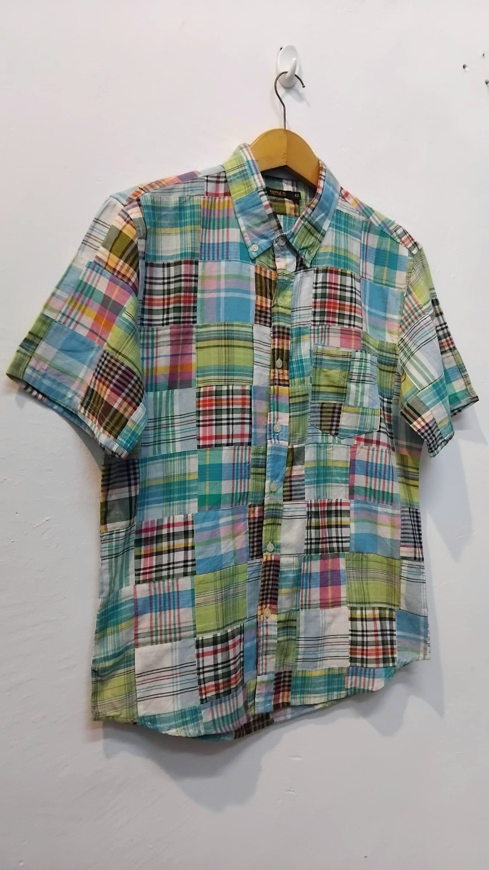 Japanese Brand Vintage el Patchwork shirt Size US L / EU 52-54 / 3 - 2 Thumbnail