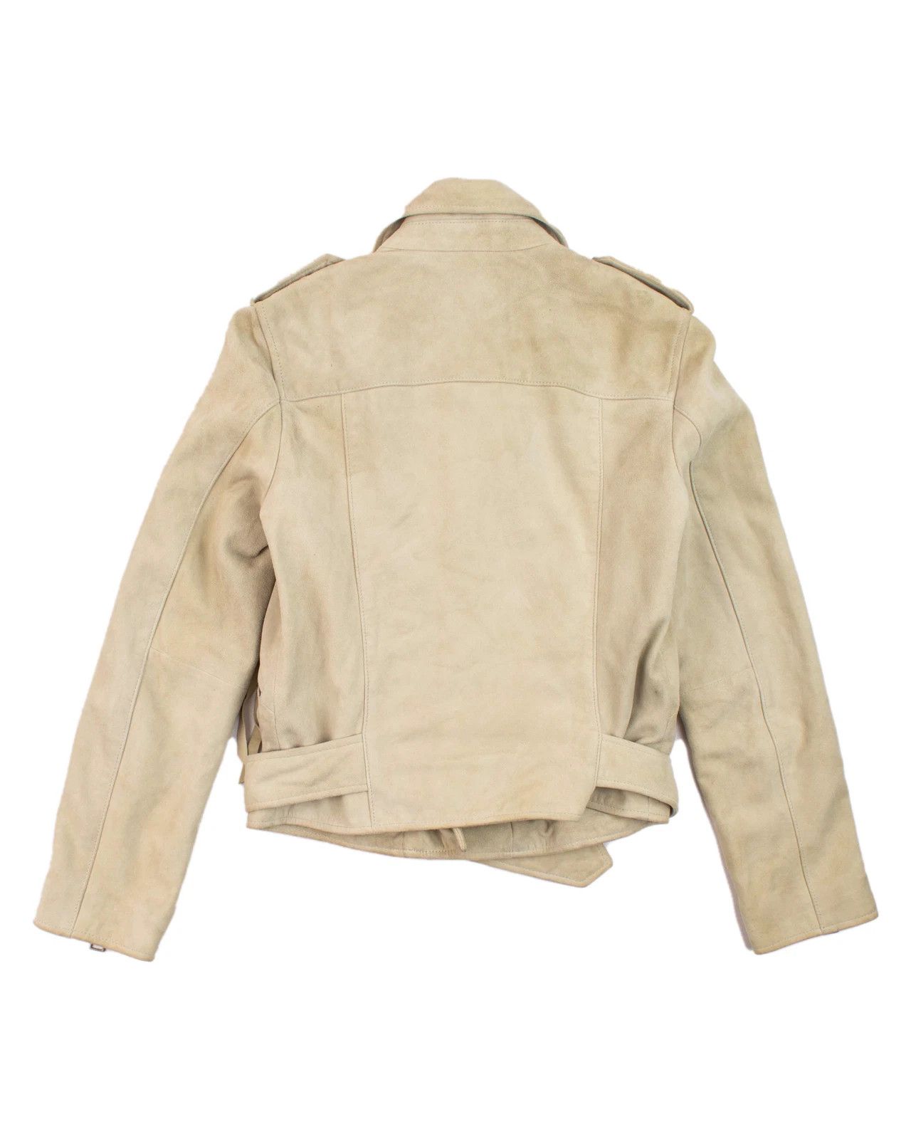 Allsaints Women's AllSaints Plait Balfern Suede Leather Jacket Beige Size XS / US 0-2 / IT 36-38 - 3 Thumbnail