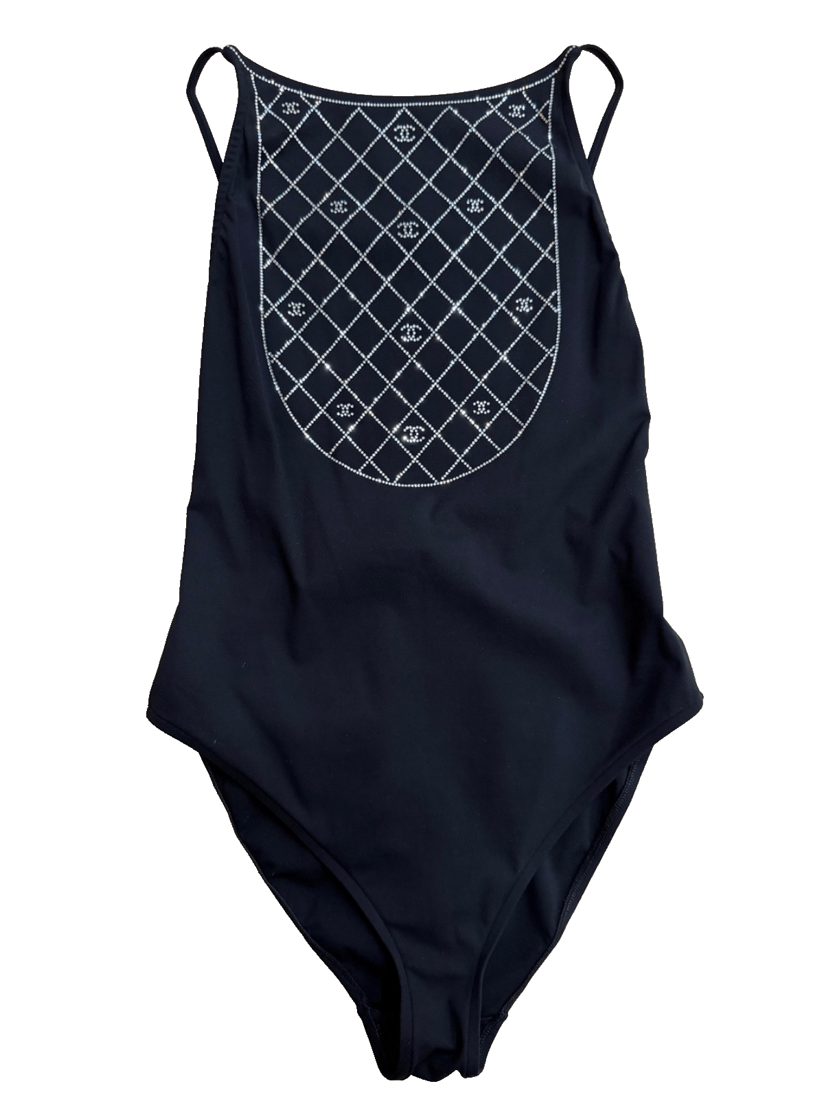 Chanel 23C Silver Crystal CC Logo One Piece Swimsuit Bathingsuit 38 Size XS / US 0-2 / IT 36-38 - 1 Thumbnail