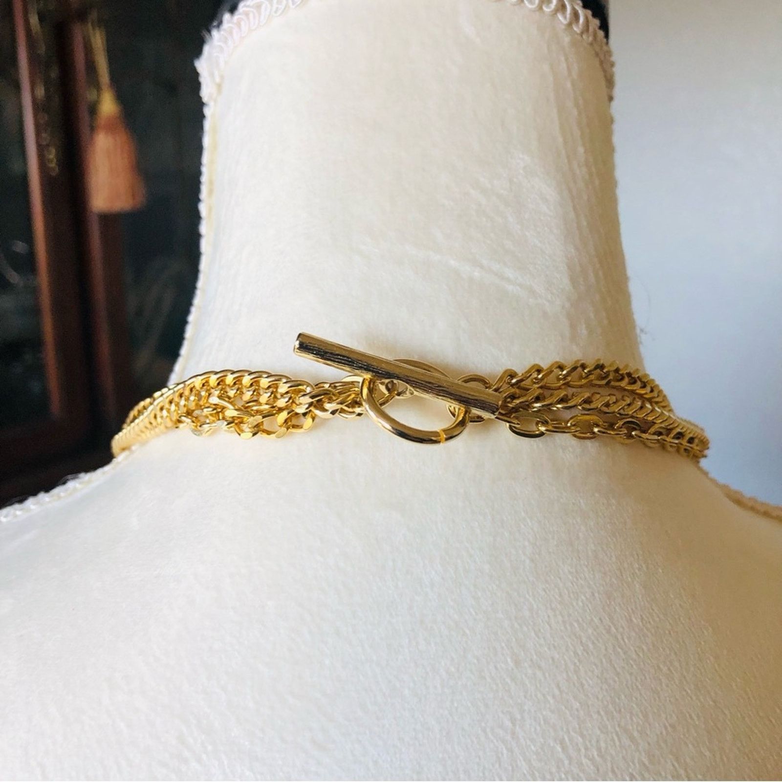 Vintage Vintage 80s multi strand chain link ring bold necklace Size ONE SIZE - 4 Thumbnail