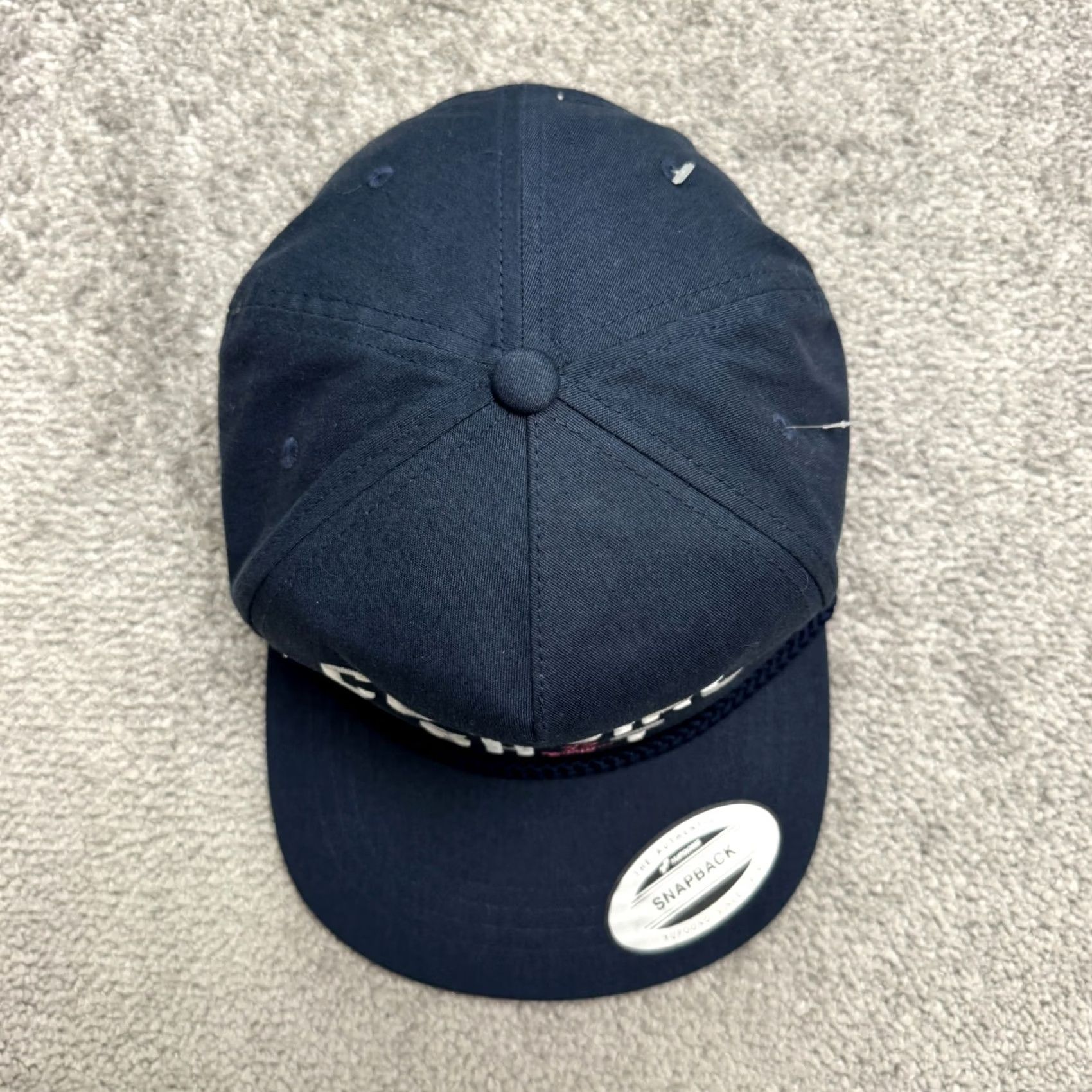 Vintage Yupoong Pancho's Surf Shop Cowgirl Sh*t Snapback Hat Navy Blue Cap Navy Blue Pismo Beach Size ONE SIZE - 2 Thumbnail