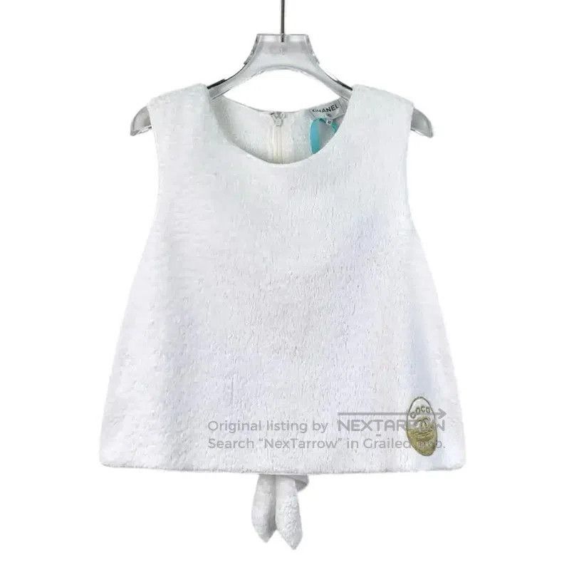 Chanel Chanel White Cotton Women's Pullover Sweater . Size M / US 6-8 / IT 42-44 - 1 Thumbnail